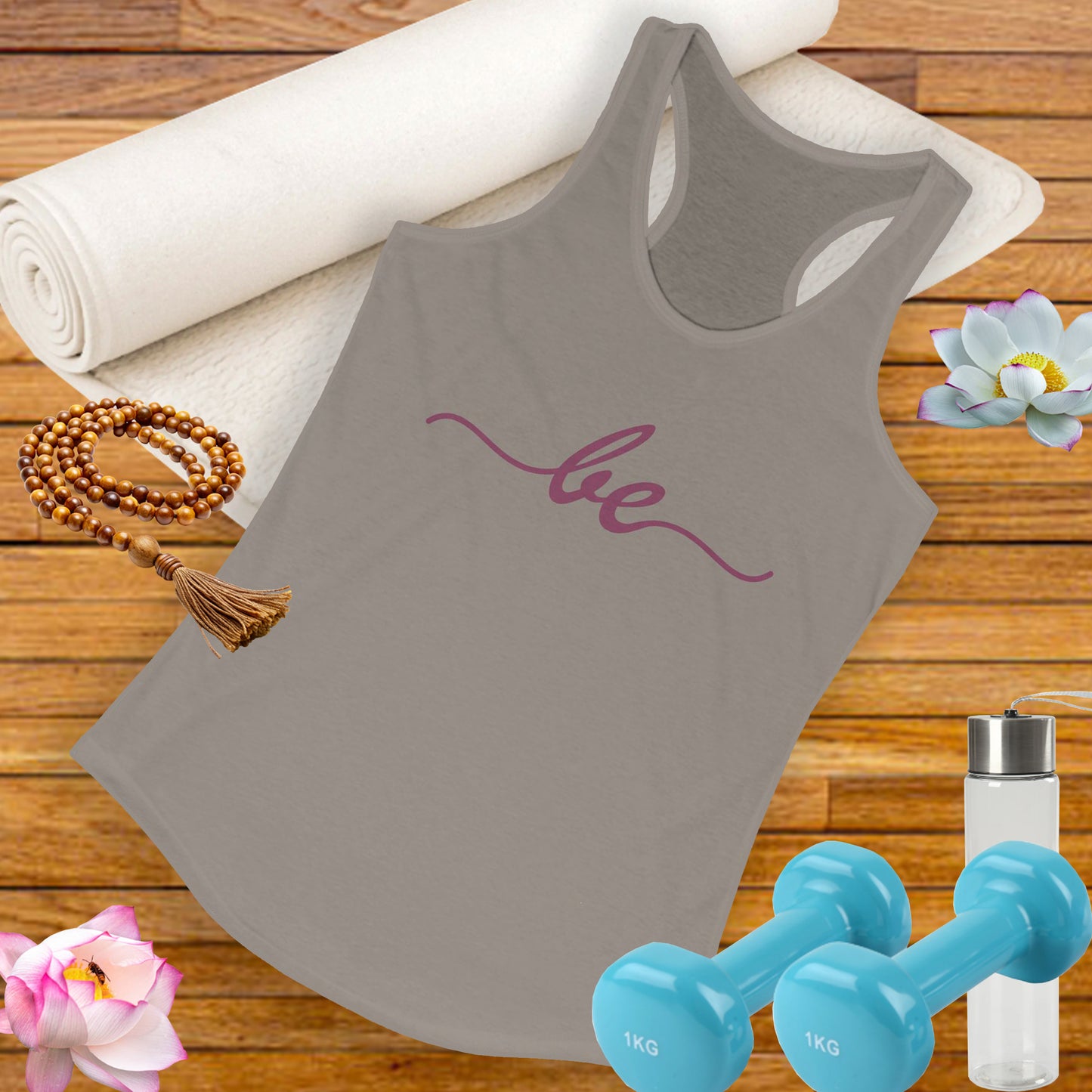"Be" Minimalist Racerback Tank Top - Comfortable & Stylish Everyday Wear