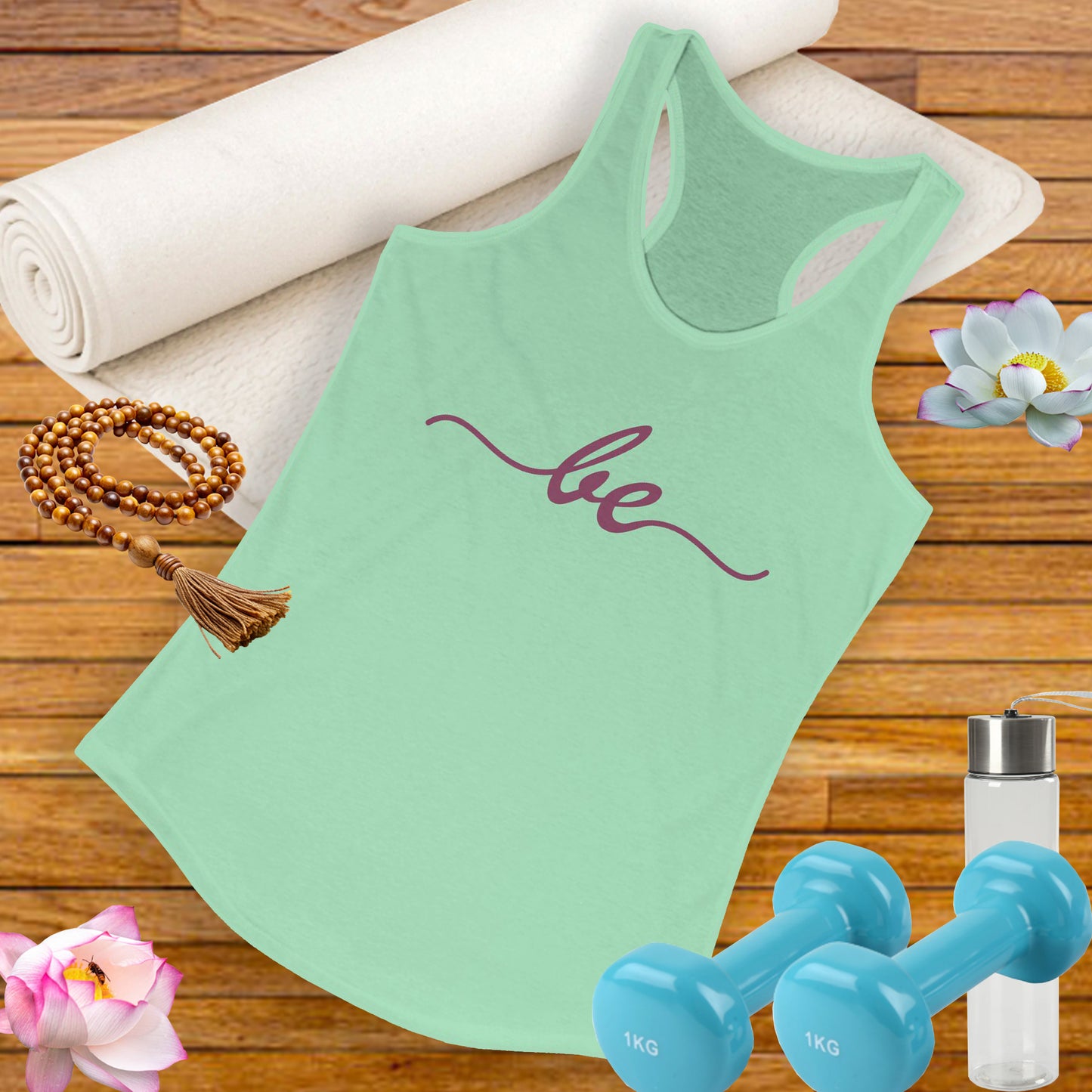 "Be" Minimalist Racerback Tank Top - Comfortable & Stylish Everyday Wear