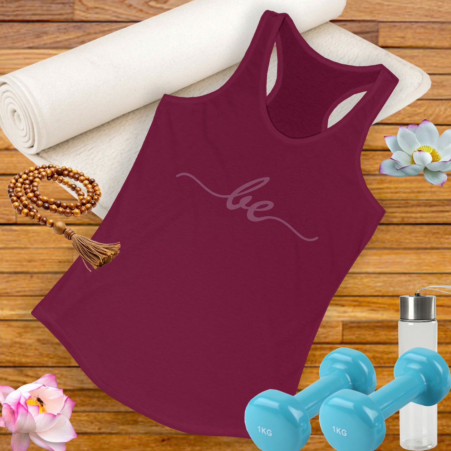 "Be" Minimalist Racerback Tank Top - Comfortable & Stylish Everyday Wear