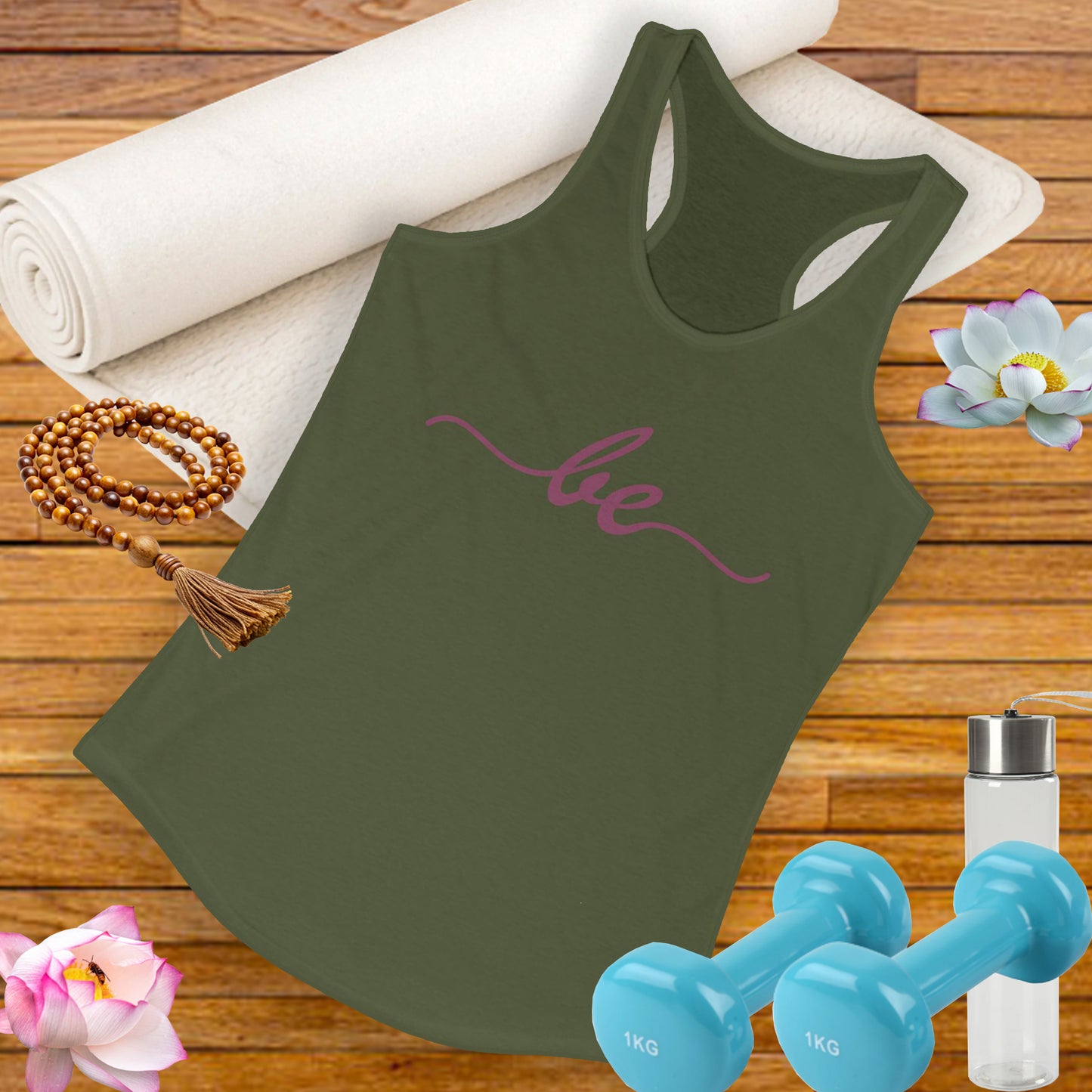"Be" Minimalist Racerback Tank Top - Comfortable & Stylish Everyday Wear