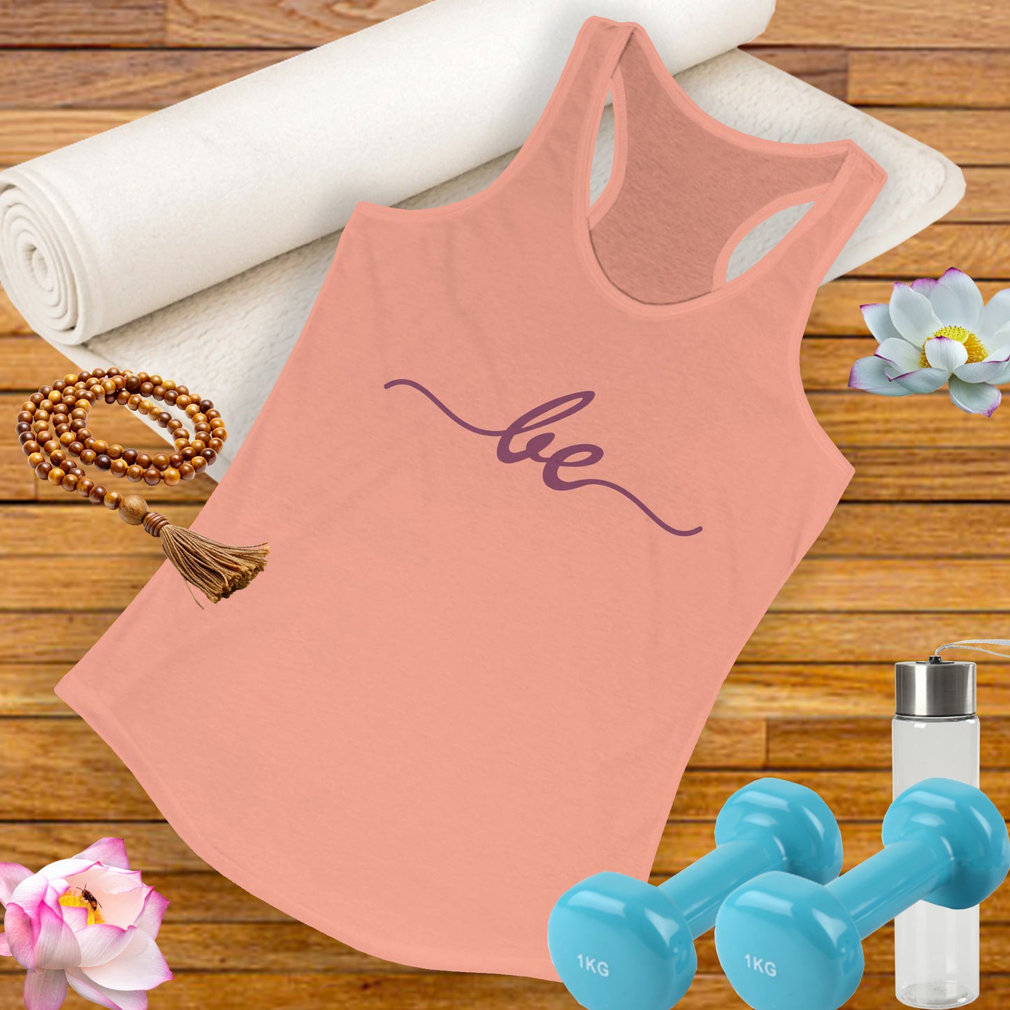 "Be" Minimalist Racerback Tank Top - Comfortable & Stylish Everyday Wear