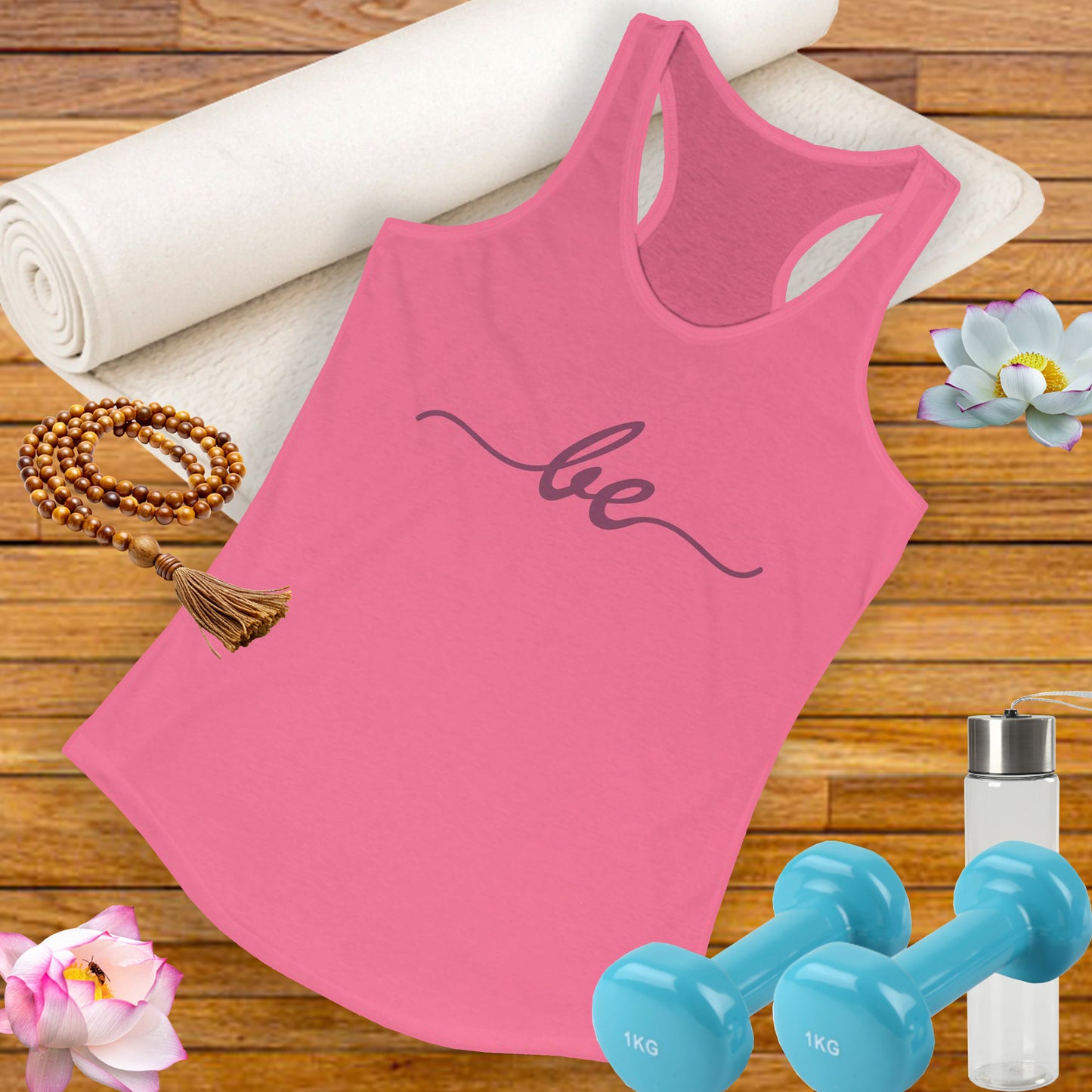 "Be" Minimalist Racerback Tank Top - Comfortable & Stylish Everyday Wear