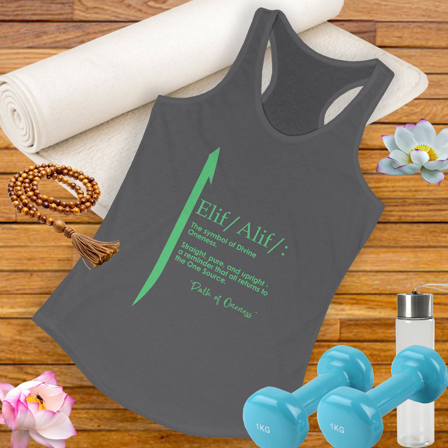 "Elif: A Symbol of Unity and Divine Strength" - Racerback Tank Top