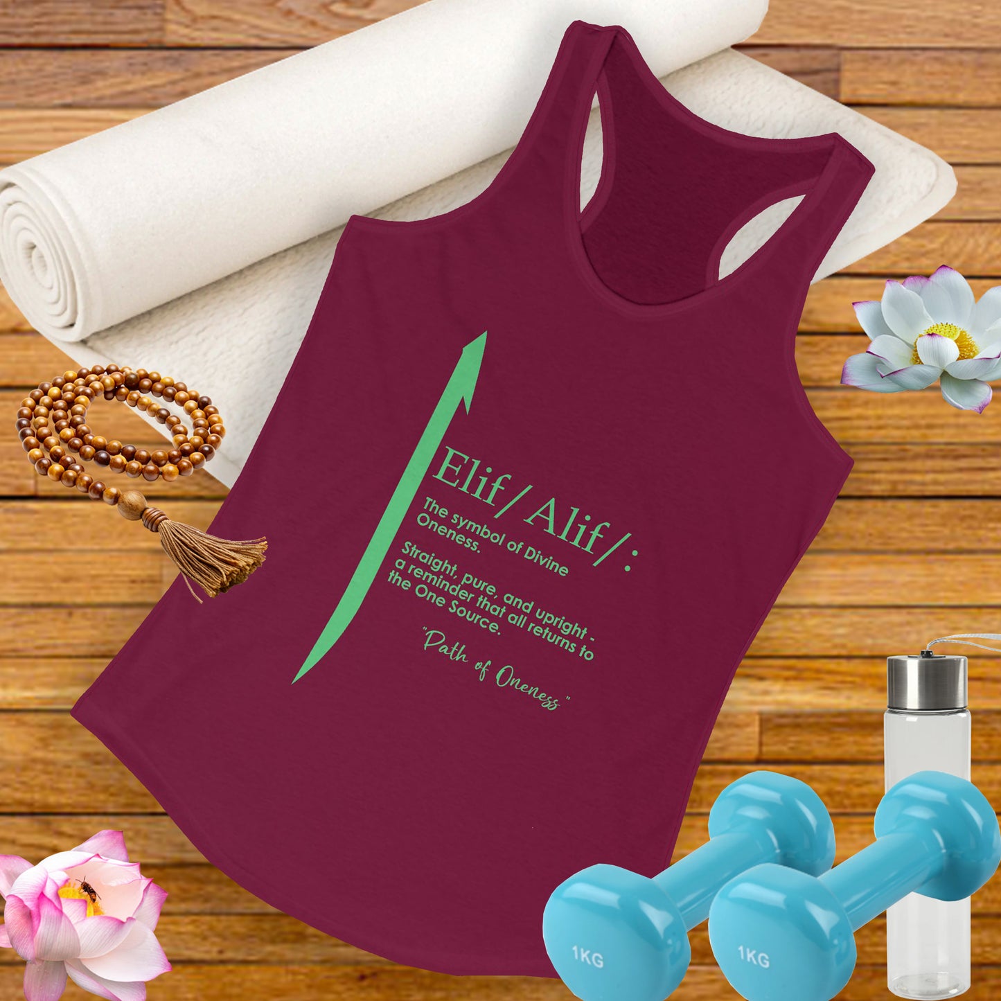 "Elif: A Symbol of Unity and Divine Strength" - Racerback Tank Top