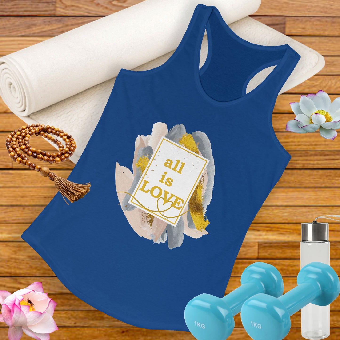 "All Is Love" - Radiate Compassion and Light - Racerback Tank Top