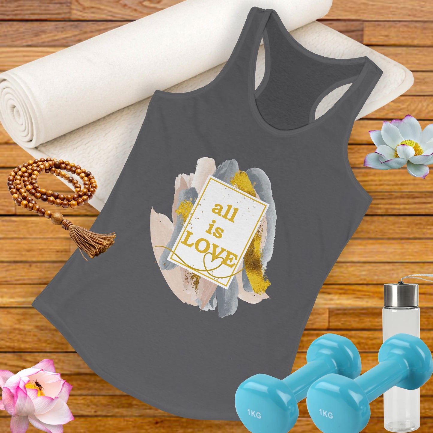 "All Is Love" - Radiate Compassion and Light - Racerback Tank Top