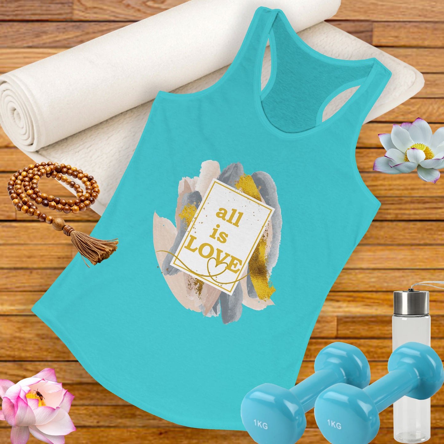 "All Is Love" - Radiate Compassion and Light - Racerback Tank Top