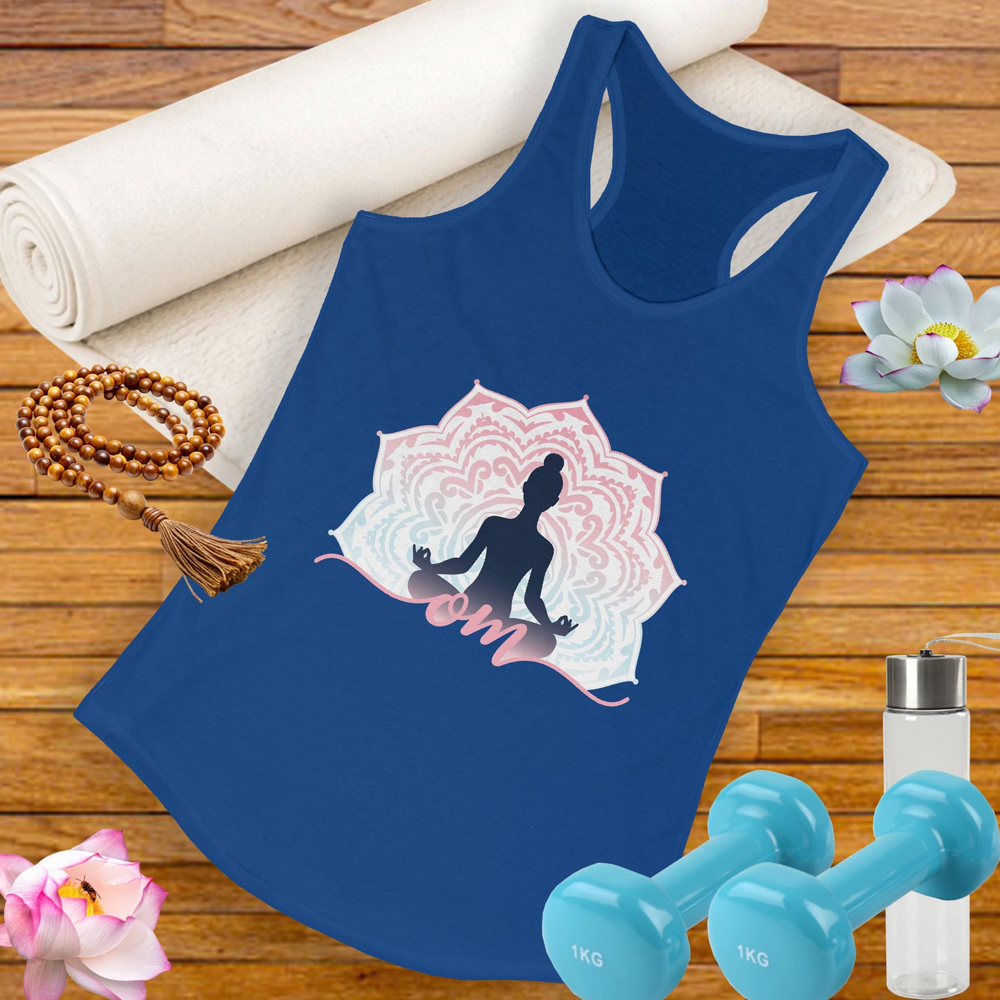 Mandala OM Meditation Racerback Tank – Move with Mindfulness, Radiate Inner Calm