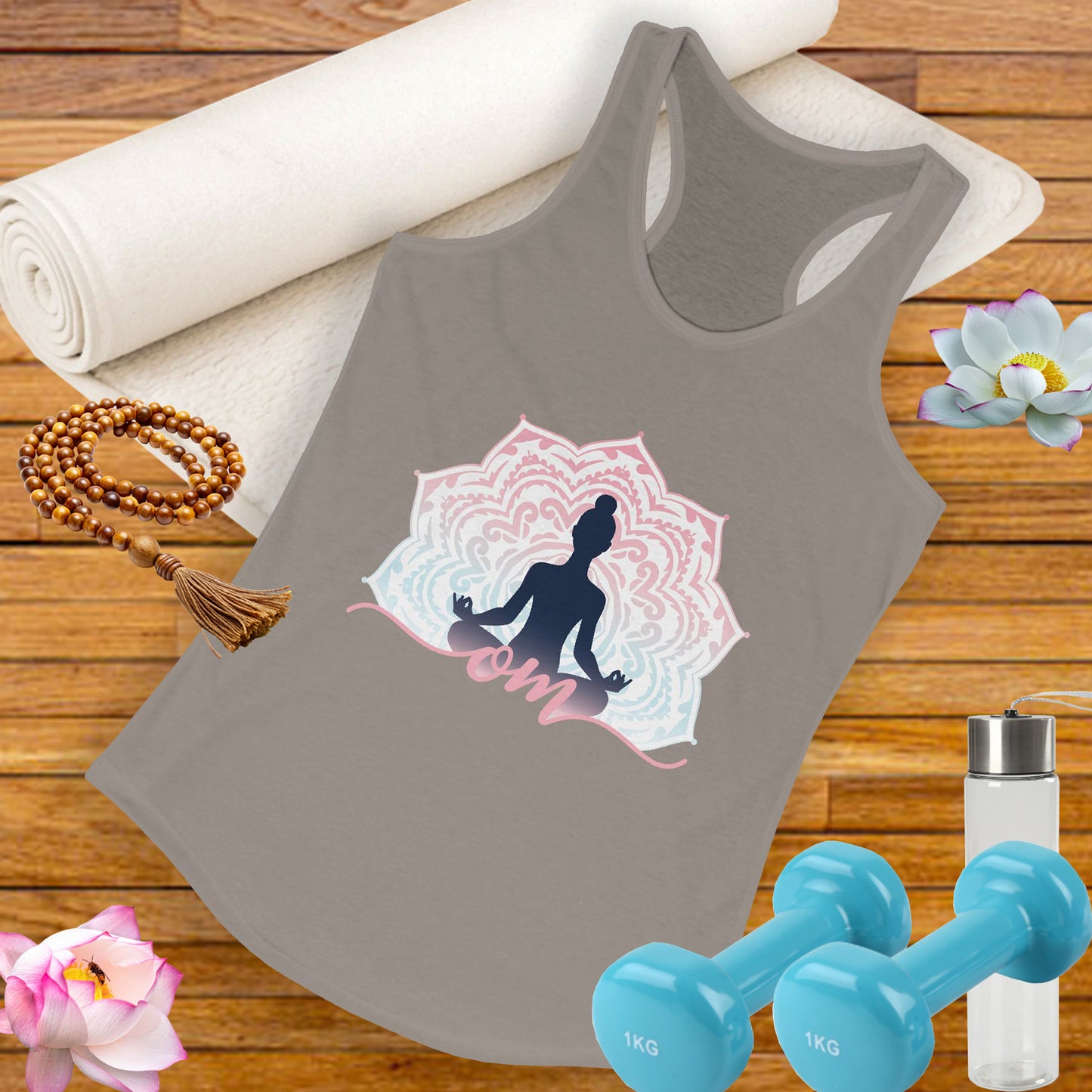Mandala OM Meditation Racerback Tank – Move with Mindfulness, Radiate Inner Calm