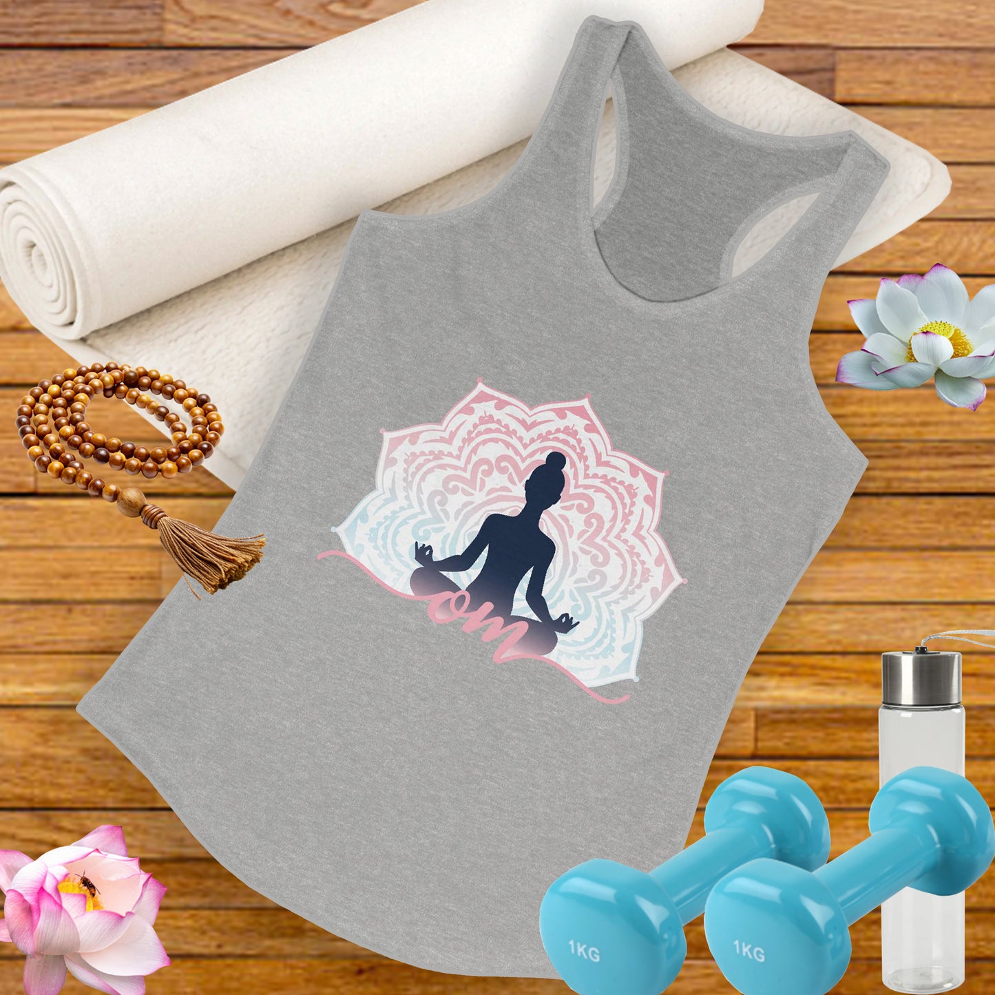Mandala OM Meditation Racerback Tank – Move with Mindfulness, Radiate Inner Calm