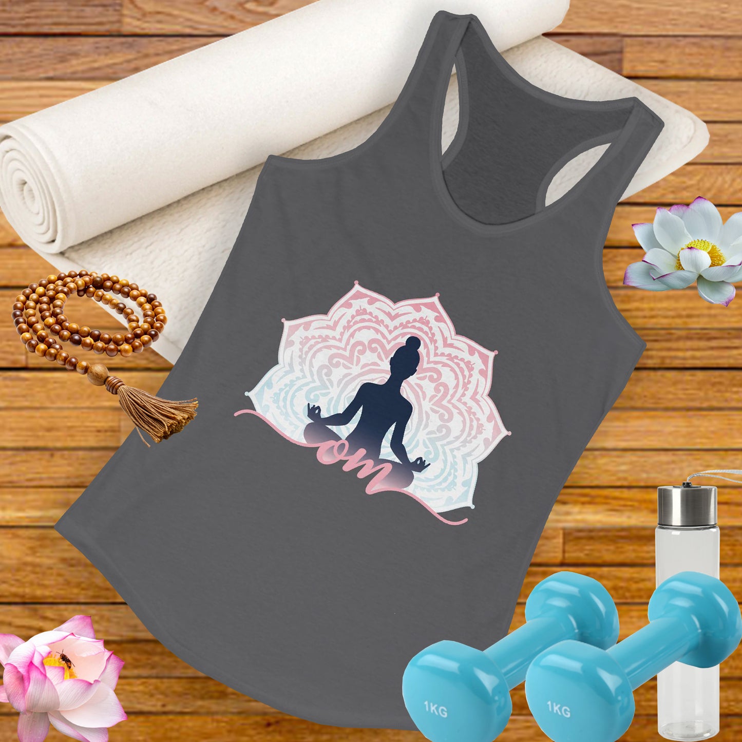 Mandala OM Meditation Racerback Tank – Move with Mindfulness, Radiate Inner Calm