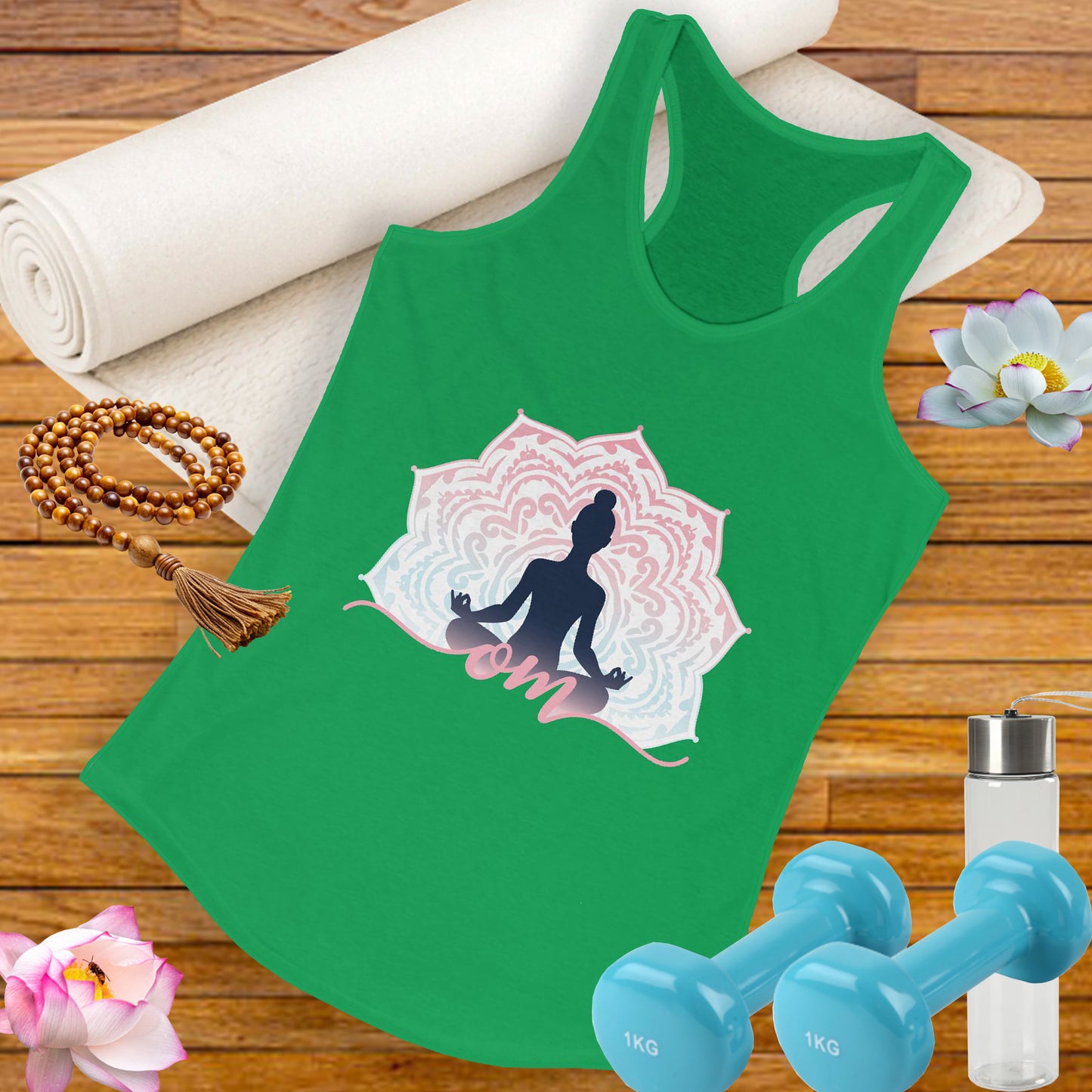 Mandala OM Meditation Racerback Tank – Move with Mindfulness, Radiate Inner Calm