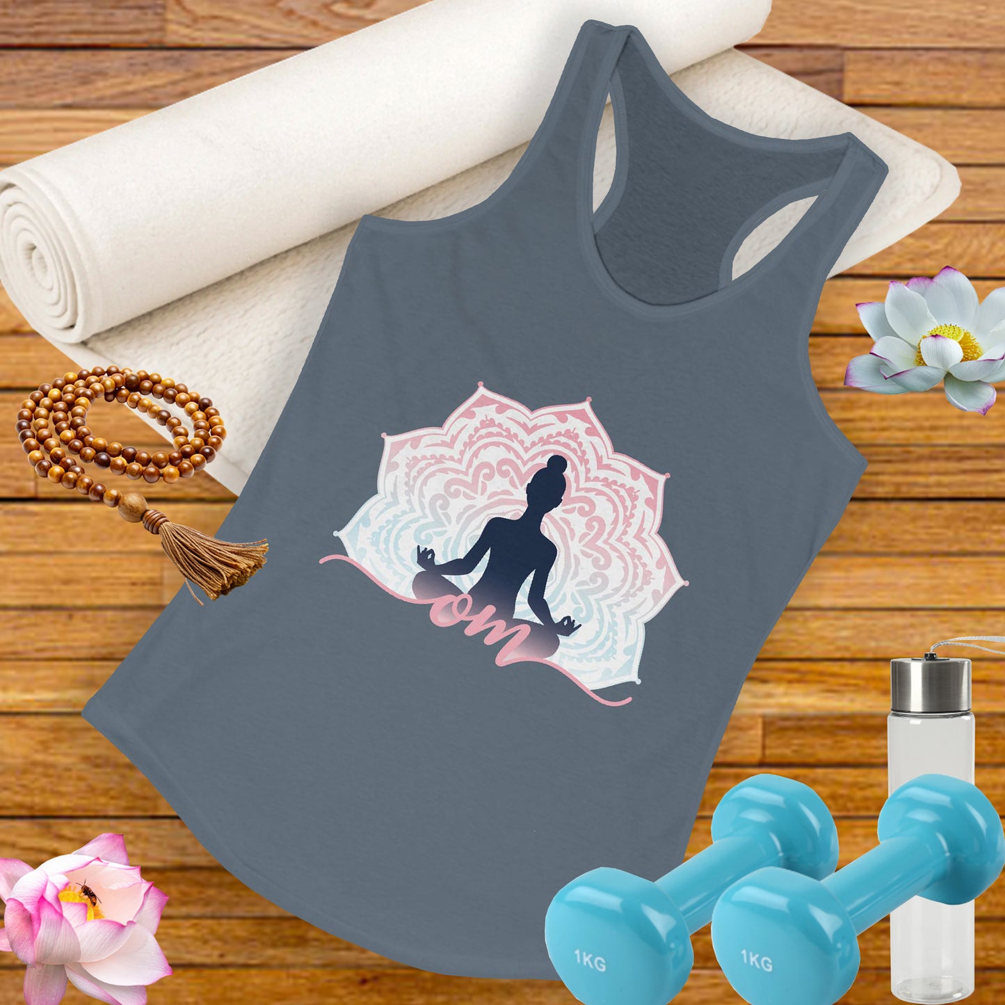 Mandala OM Meditation Racerback Tank – Move with Mindfulness, Radiate Inner Calm