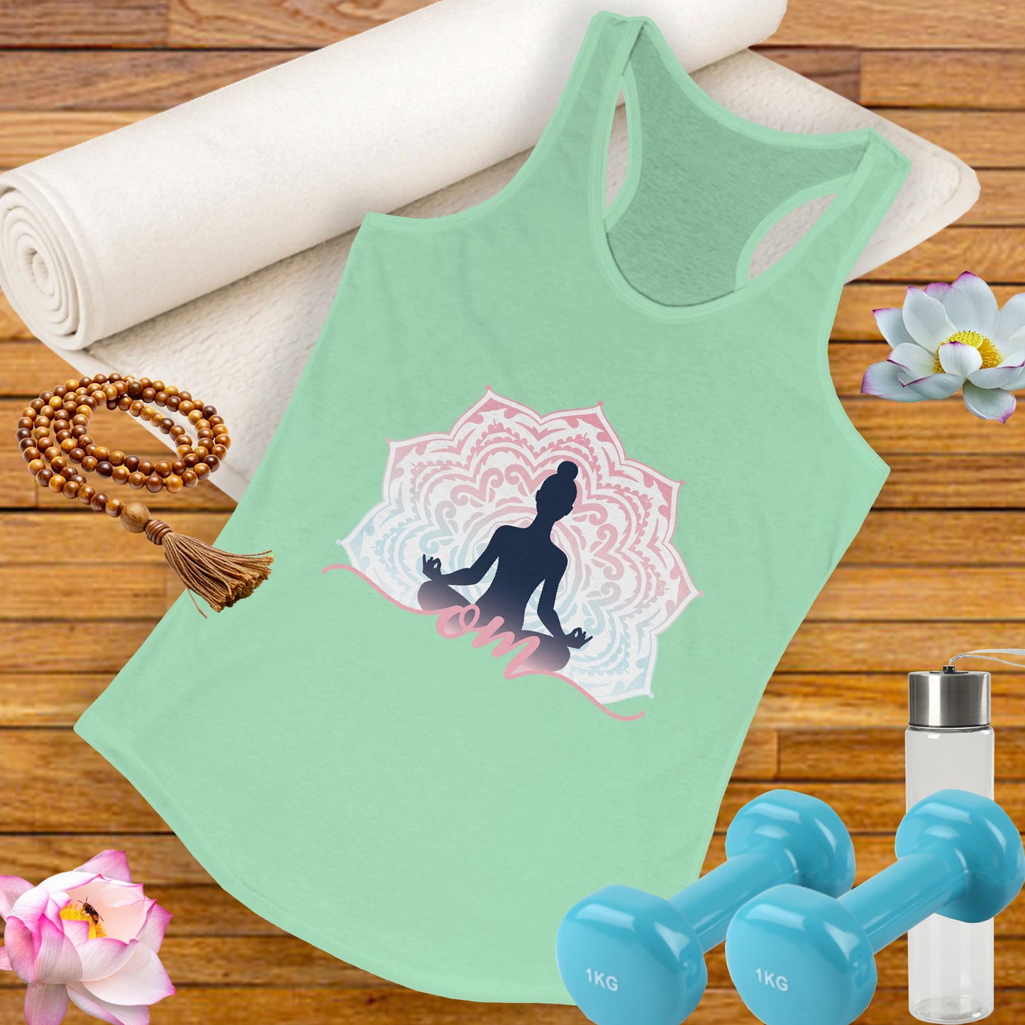 Mandala OM Meditation Racerback Tank – Move with Mindfulness, Radiate Inner Calm