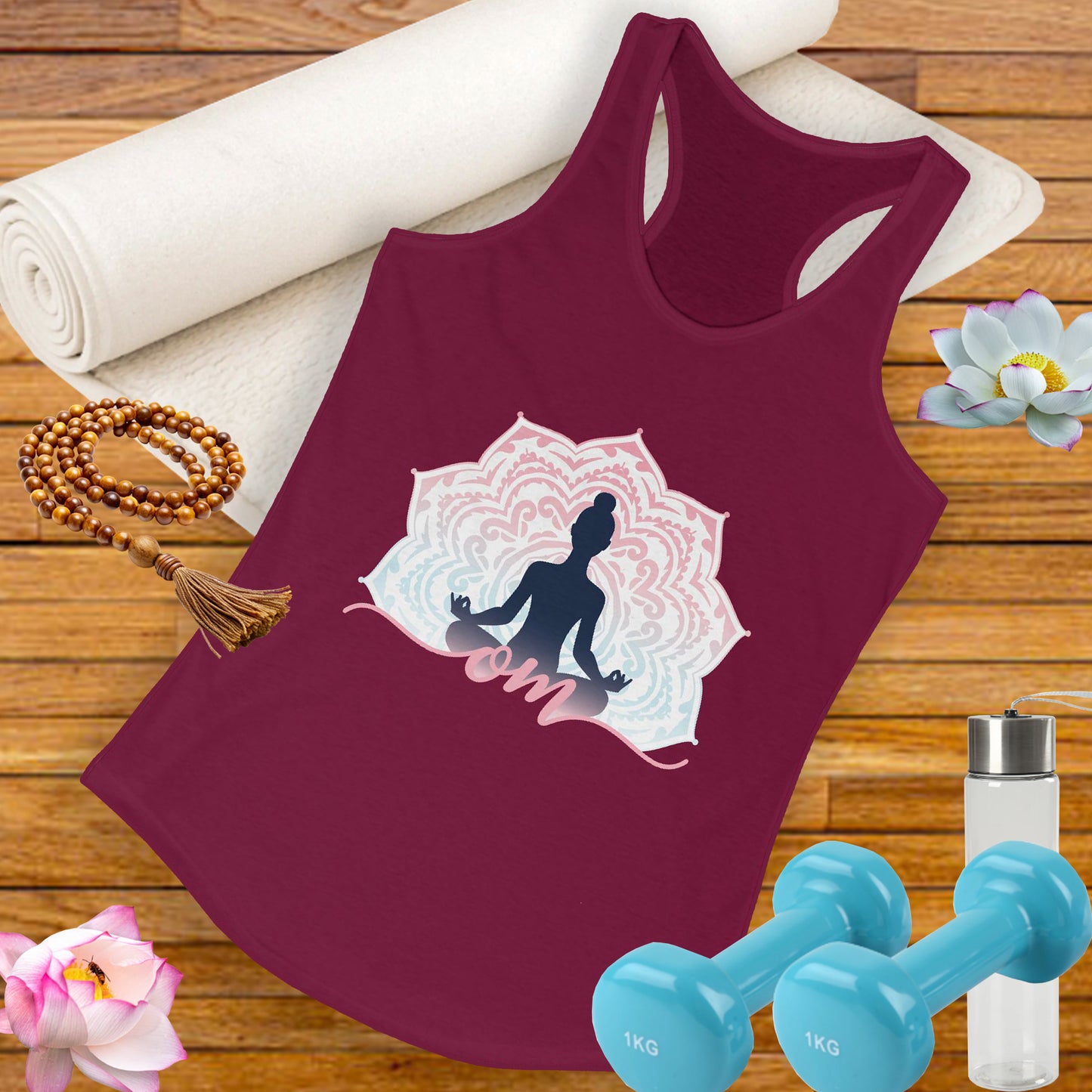 Mandala OM Meditation Racerback Tank – Move with Mindfulness, Radiate Inner Calm