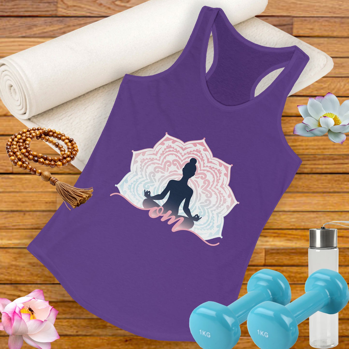 Mandala OM Meditation Racerback Tank – Move with Mindfulness, Radiate Inner Calm
