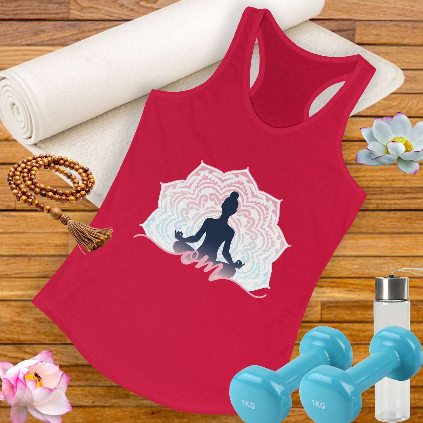 Mandala OM Meditation Racerback Tank – Move with Mindfulness, Radiate Inner Calm