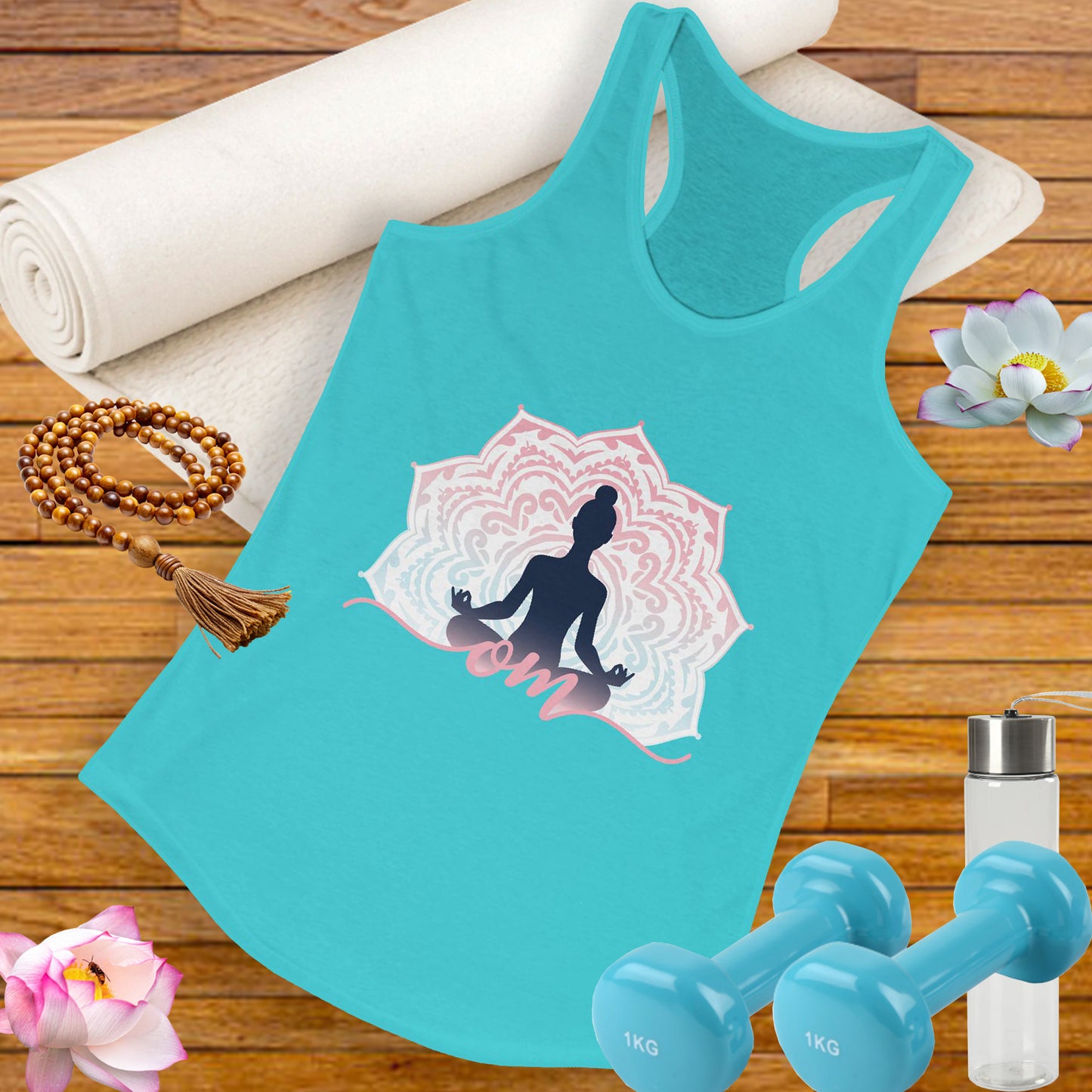 Mandala OM Meditation Racerback Tank – Move with Mindfulness, Radiate Inner Calm