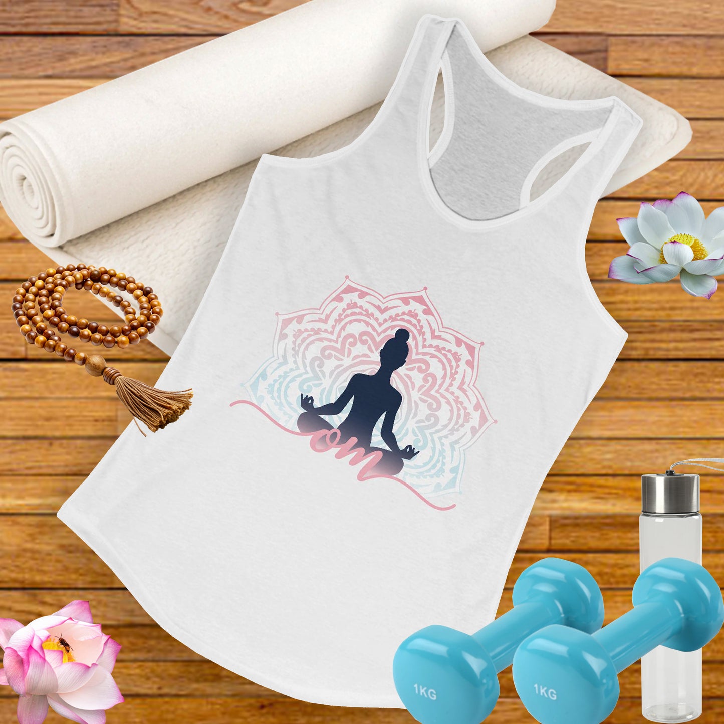 Mandala OM Meditation Racerback Tank – Move with Mindfulness, Radiate Inner Calm