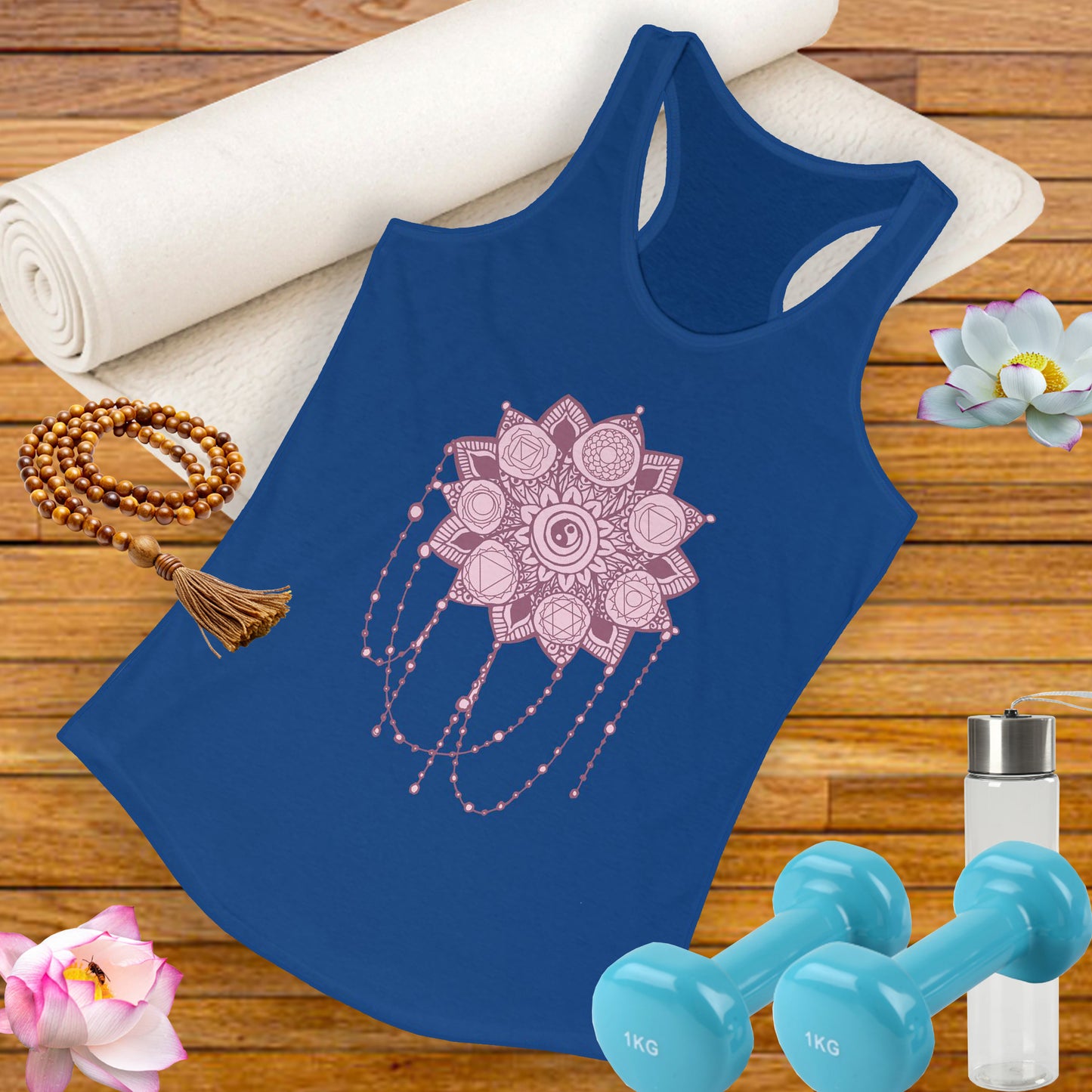“Sacred Balance” - Mandala & Yin Yang Jewel Strings Racerback Tank
