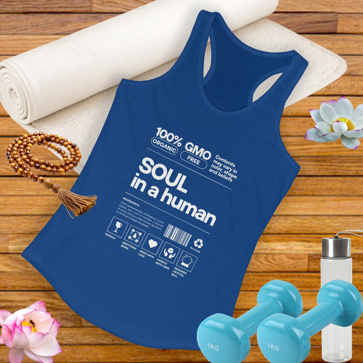 "Soul in a Human" Women's Tank Top - Nourish Your Spirit, Move with Intention