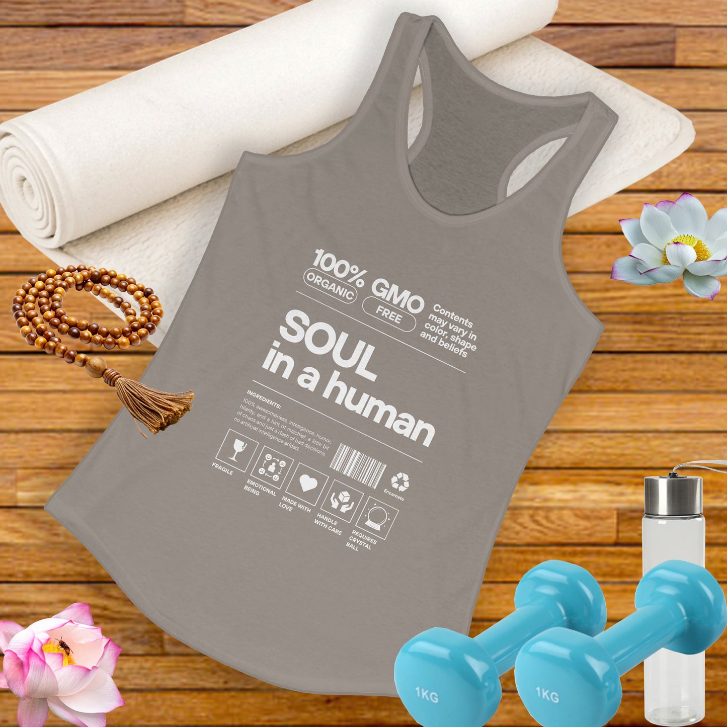 "Soul in a Human" Women's Tank Top - Nourish Your Spirit, Move with Intention