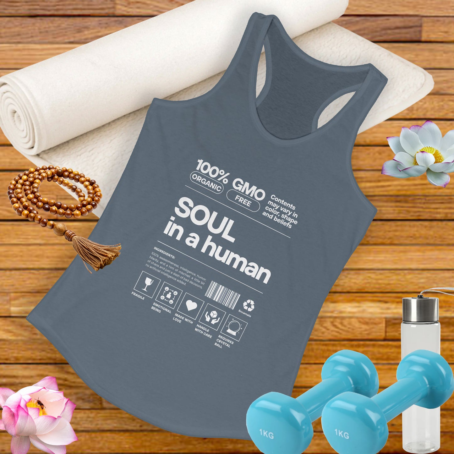 "Soul in a Human" Women's Tank Top - Nourish Your Spirit, Move with Intention