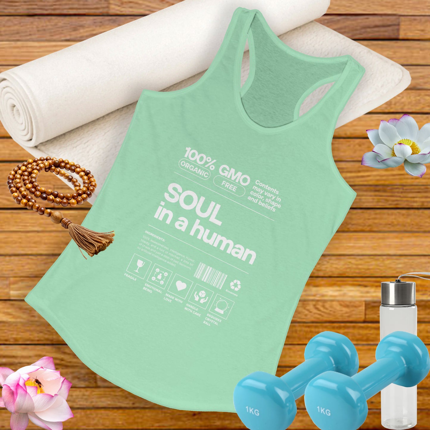 "Soul in a Human" Women's Tank Top - Nourish Your Spirit, Move with Intention