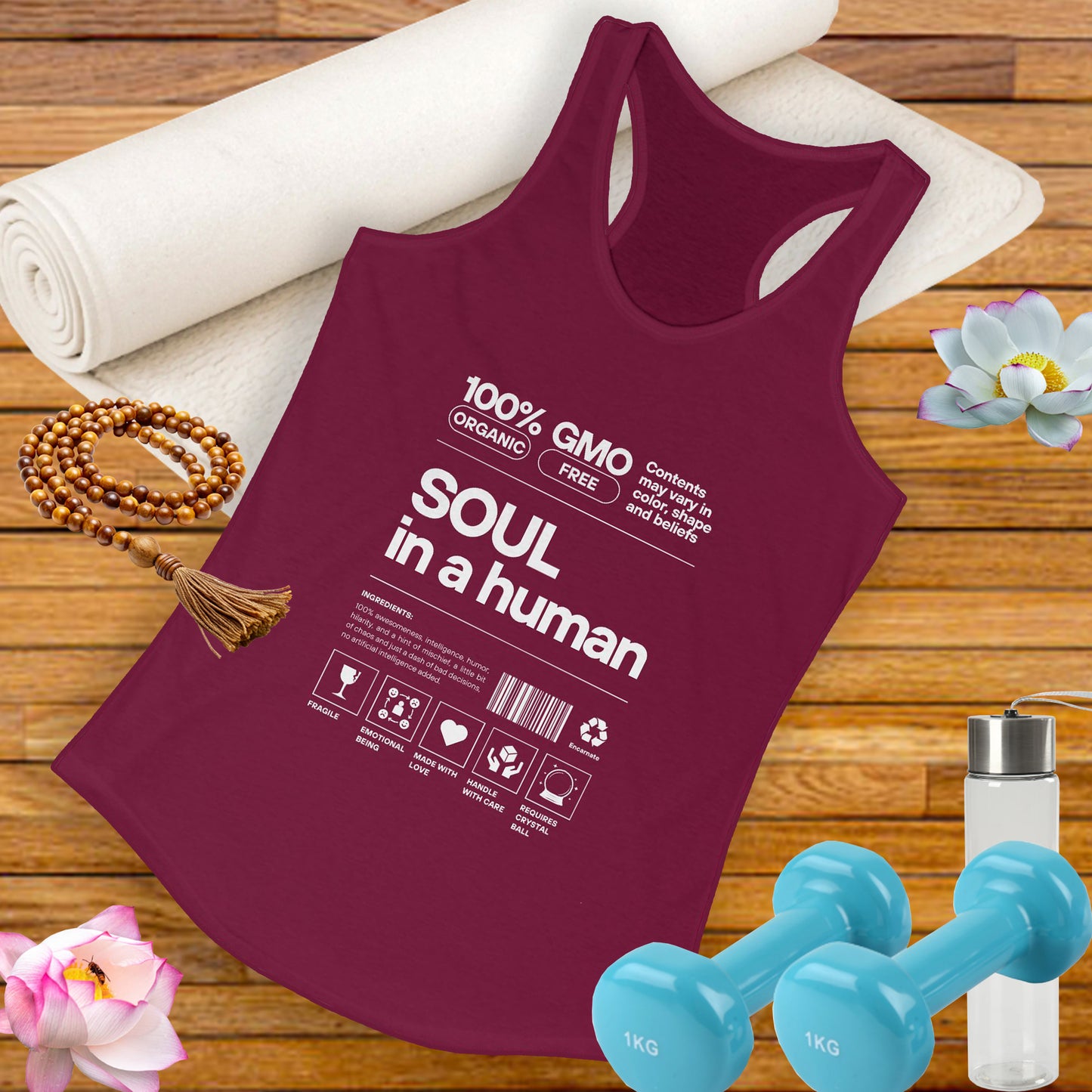 "Soul in a Human" Women's Tank Top - Nourish Your Spirit, Move with Intention