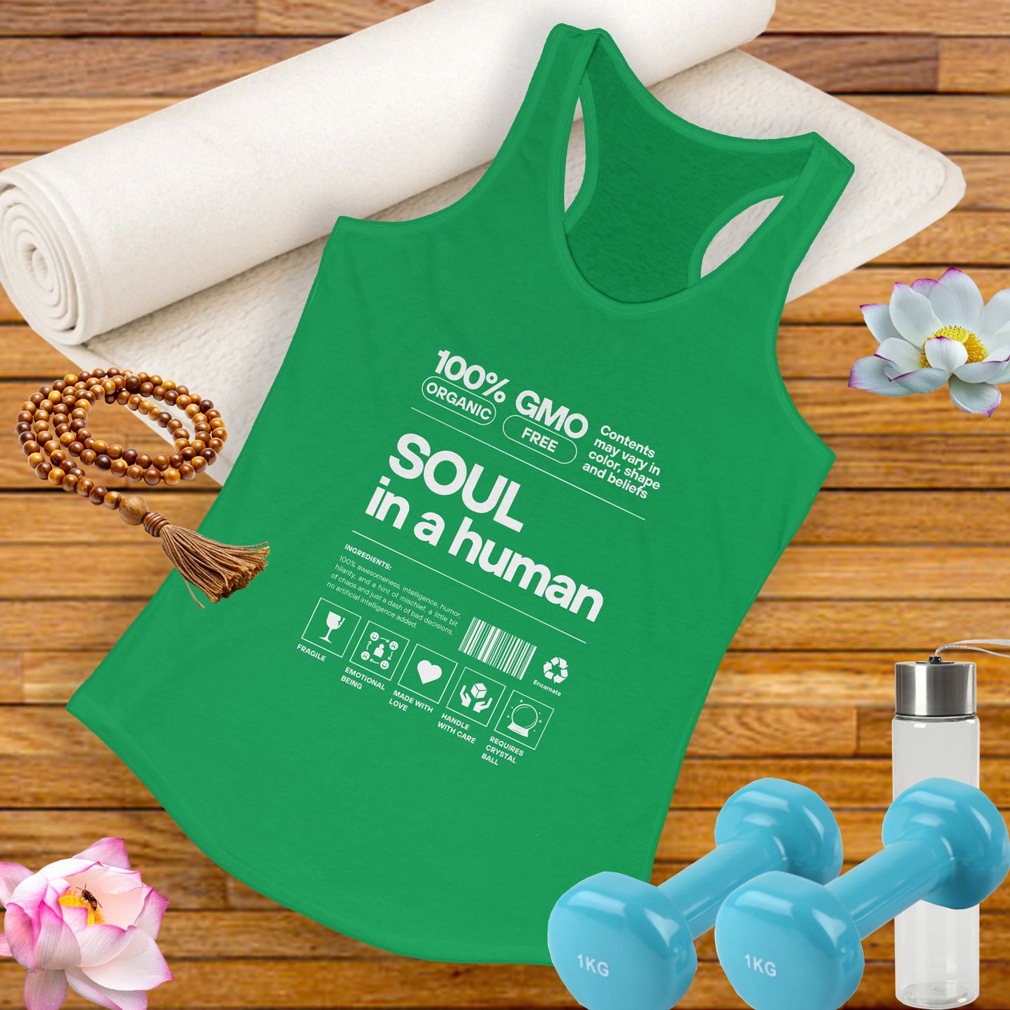 "Soul in a Human" Women's Tank Top - Nourish Your Spirit, Move with Intention