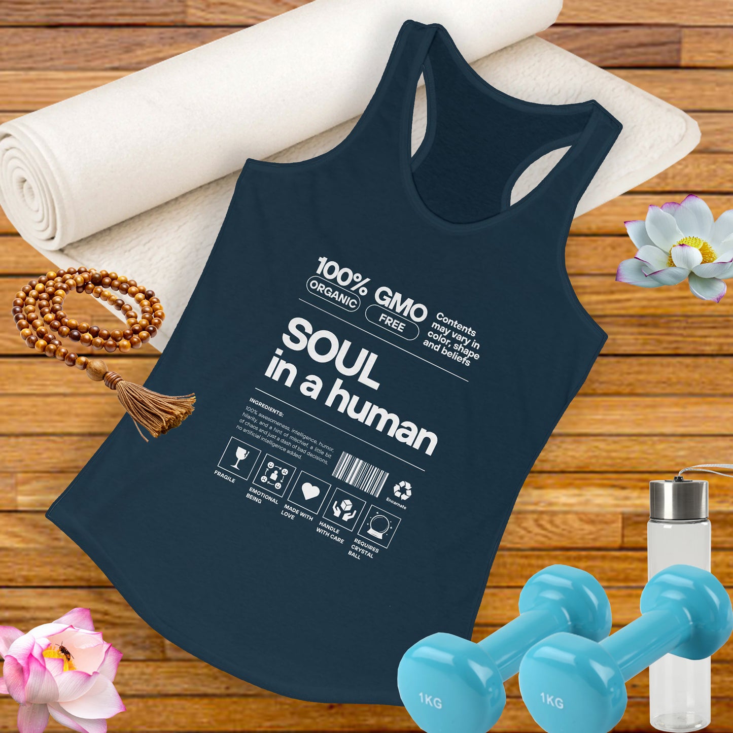 "Soul in a Human" Women's Tank Top - Nourish Your Spirit, Move with Intention