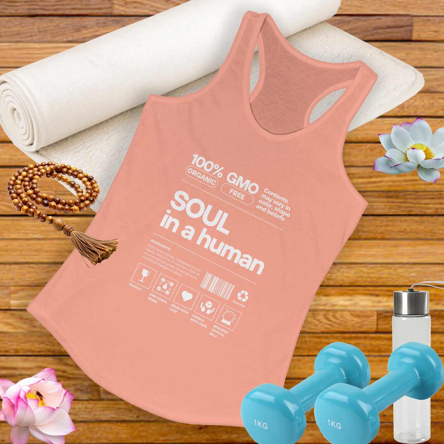 "Soul in a Human" Women's Tank Top - Nourish Your Spirit, Move with Intention