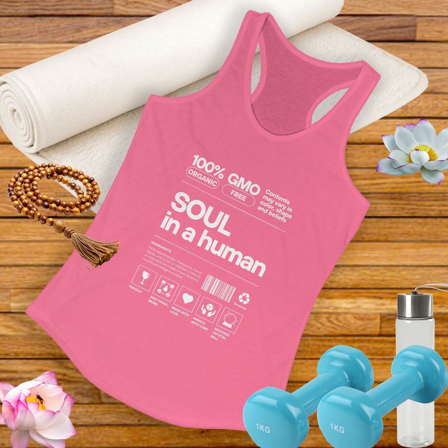 "Soul in a Human" Women's Tank Top - Nourish Your Spirit, Move with Intention