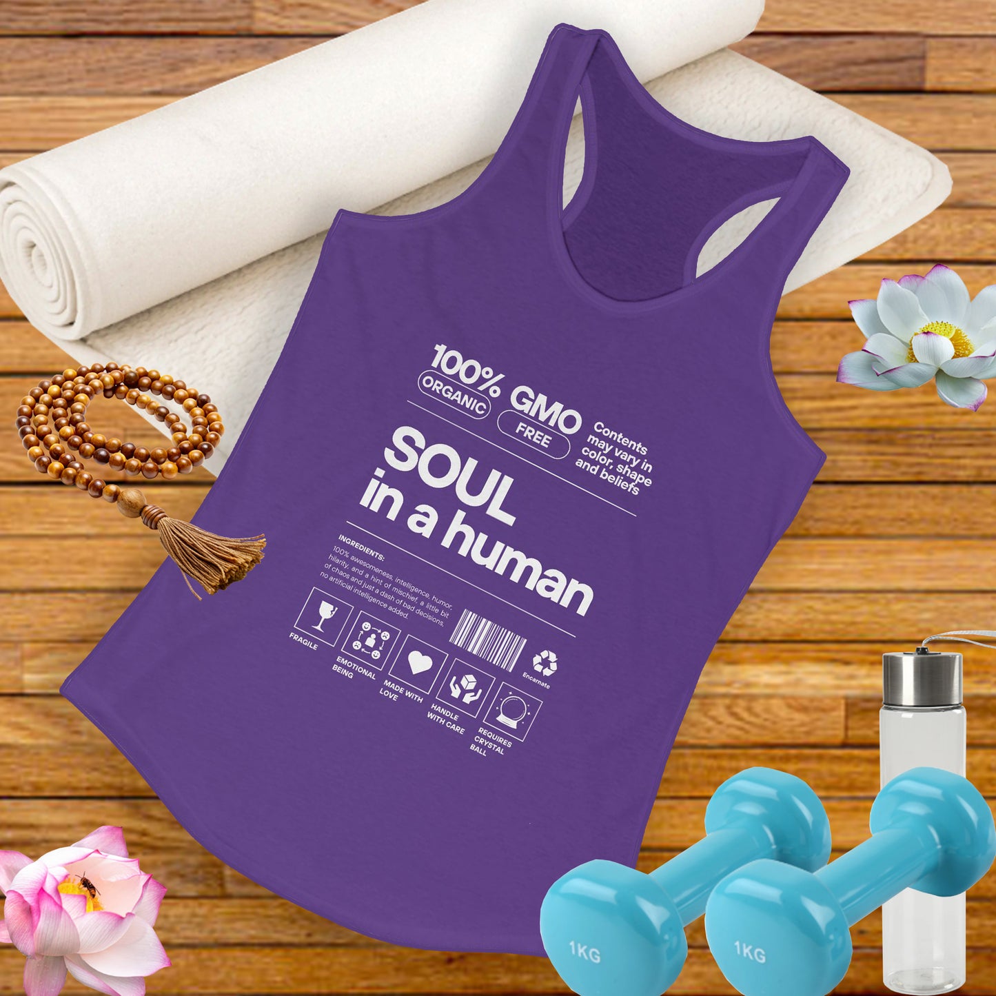 "Soul in a Human" Women's Tank Top - Nourish Your Spirit, Move with Intention