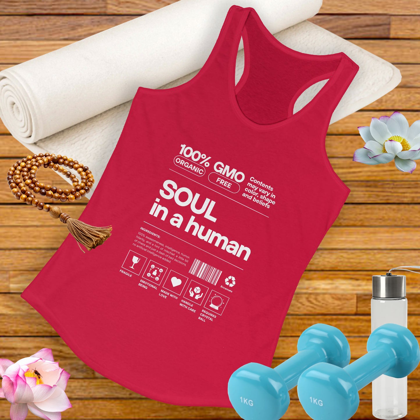 "Soul in a Human" Women's Tank Top - Nourish Your Spirit, Move with Intention