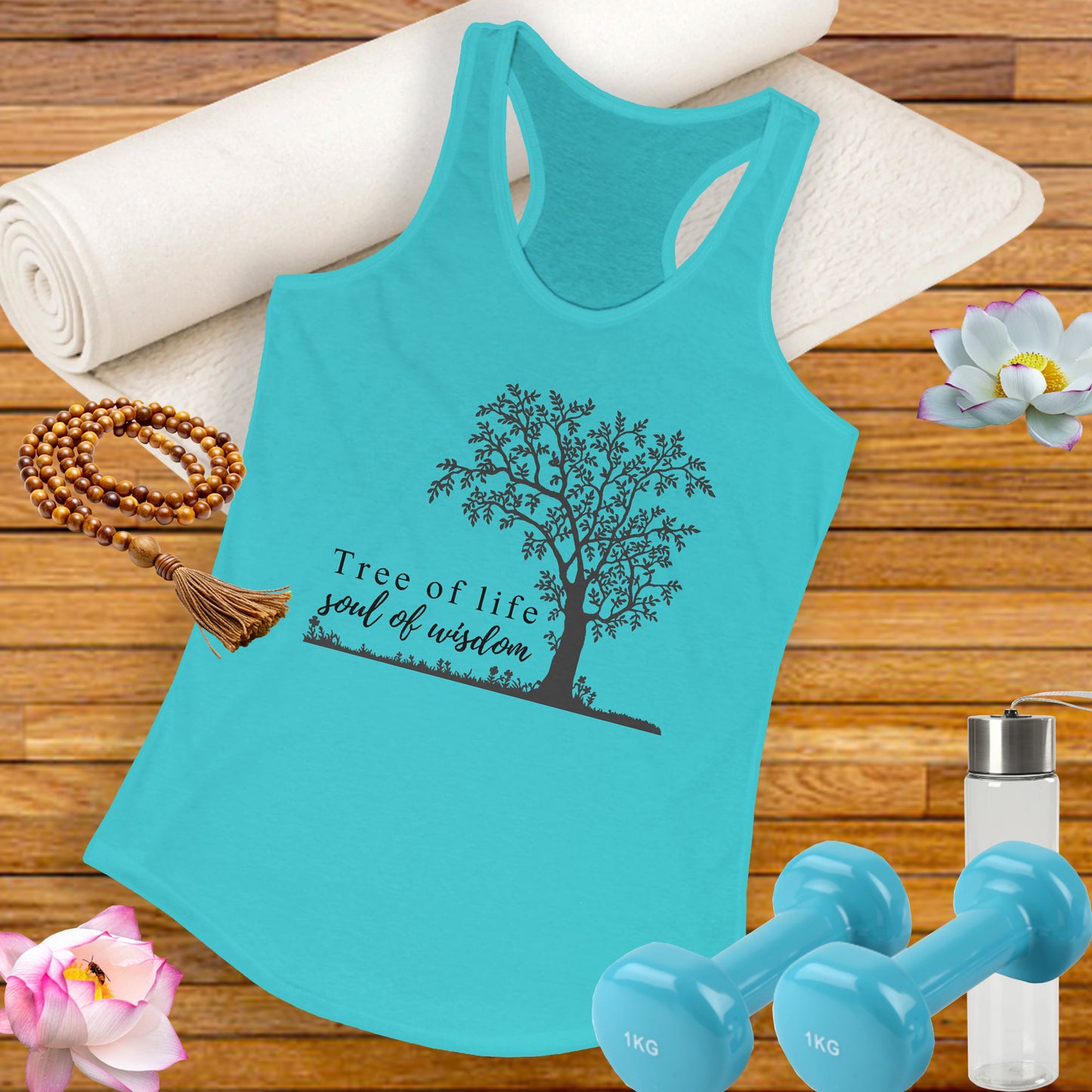 Tree of Life "Soul of Wisdom" Racerback Tank - Inspirational Activewear for Women