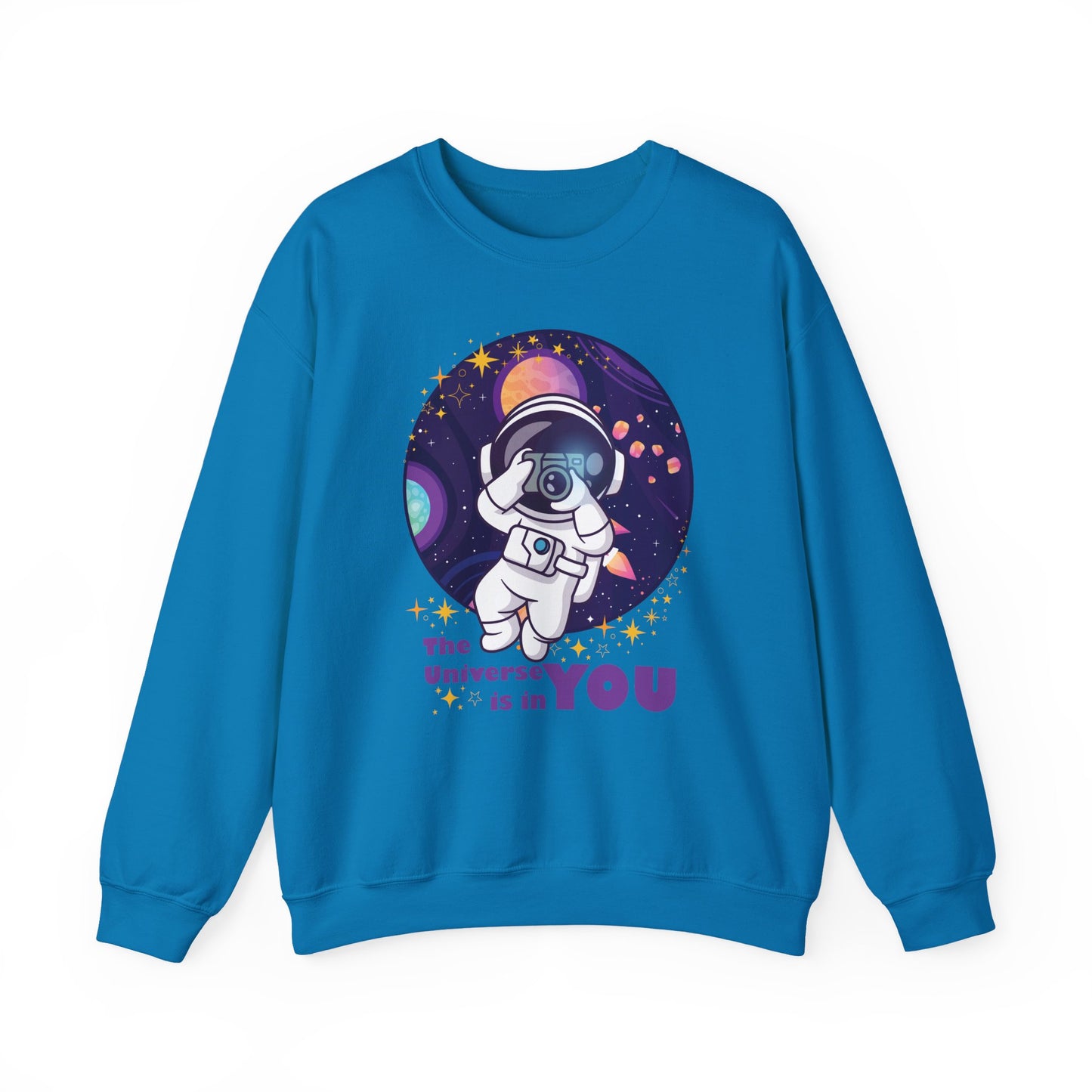 🌌"The Universe Is In YOU" Cosmic Camera📷 Crewneck Sweatshirt