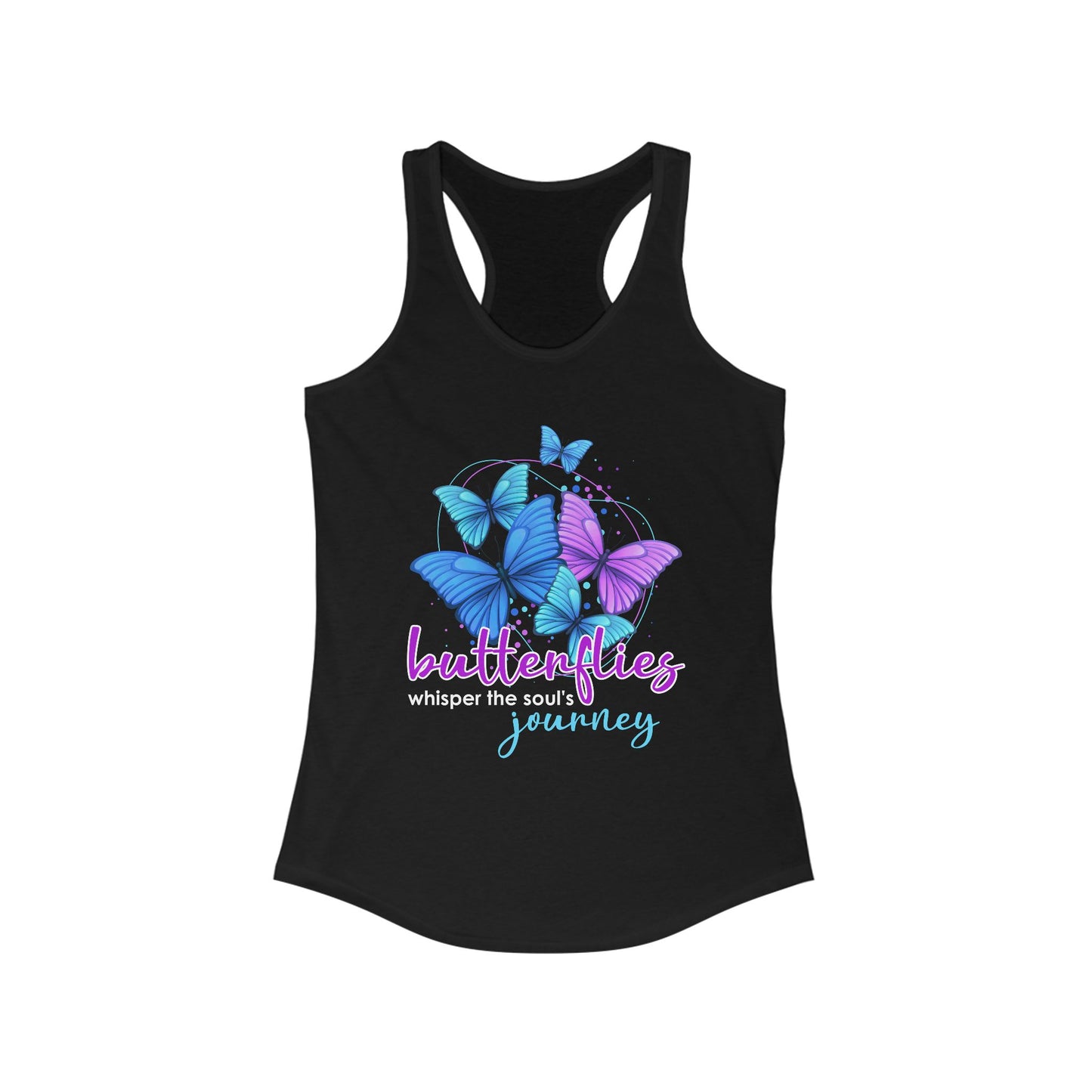 "Butterflies Whisper the Soul's Journey" Racerback Tank – Ethereal & Uplifting Women’s Top