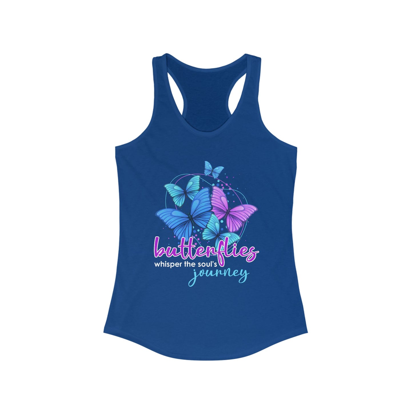 "Butterflies Whisper the Soul's Journey" Racerback Tank – Ethereal & Uplifting Women’s Top