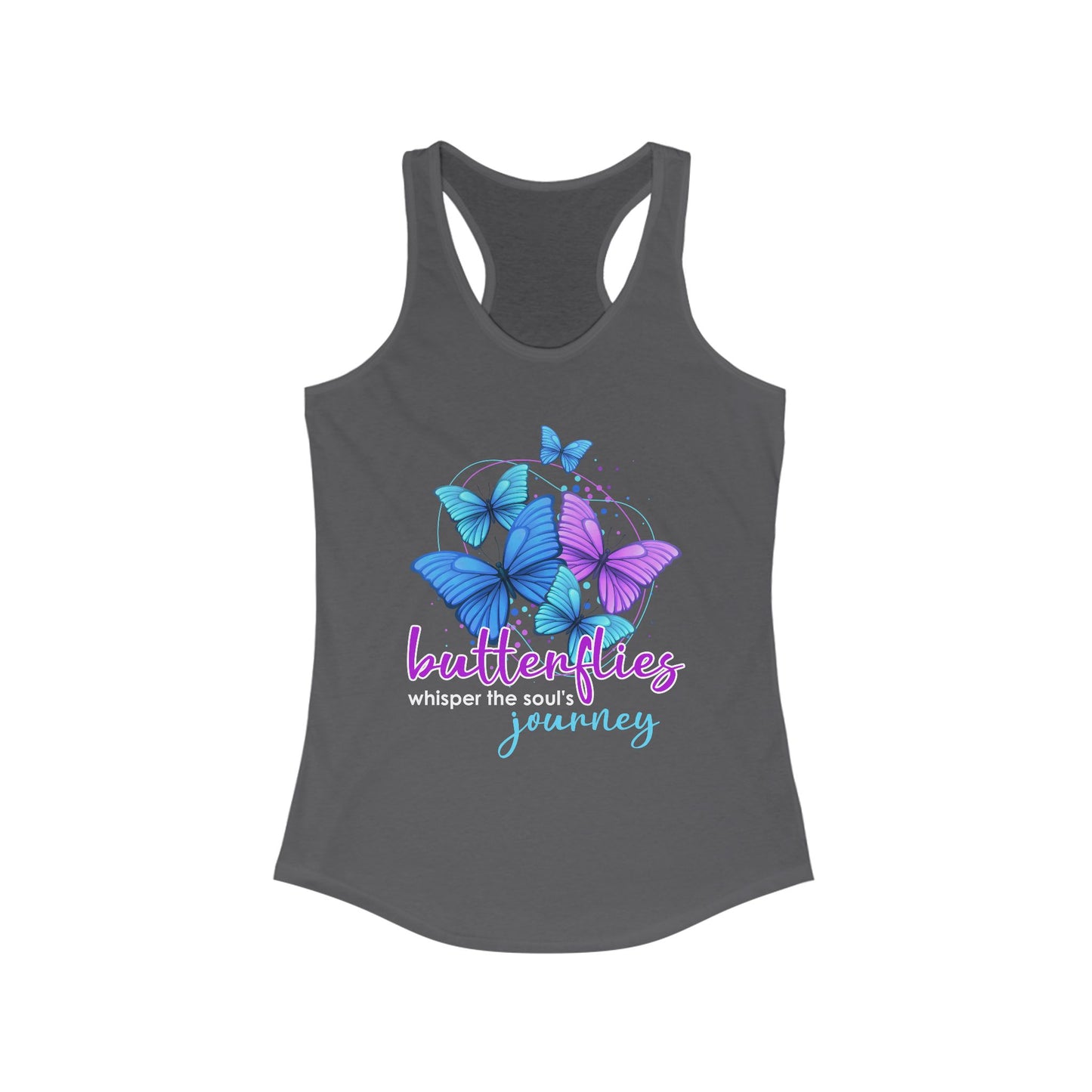 "Butterflies Whisper the Soul's Journey" Racerback Tank – Ethereal & Uplifting Women’s Top