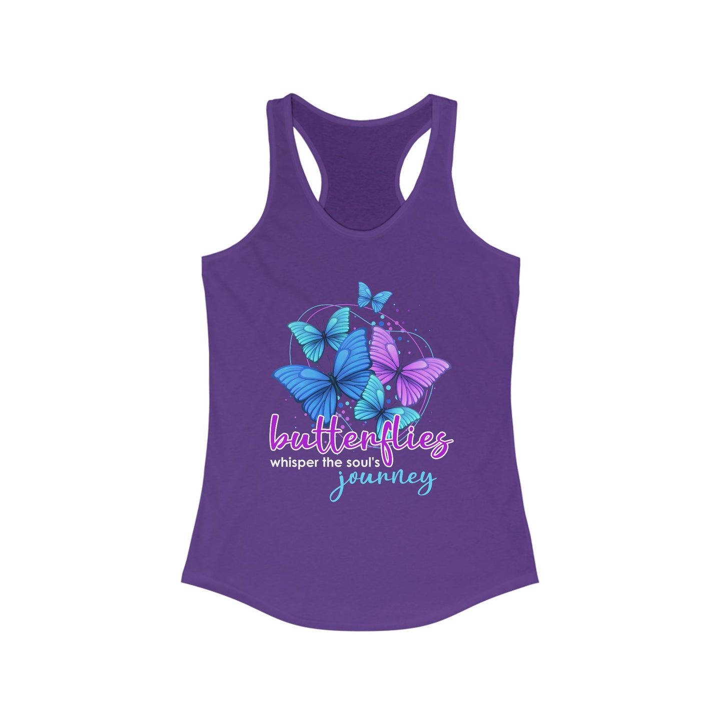 "Butterflies Whisper the Soul's Journey" Racerback Tank – Ethereal & Uplifting Women’s Top