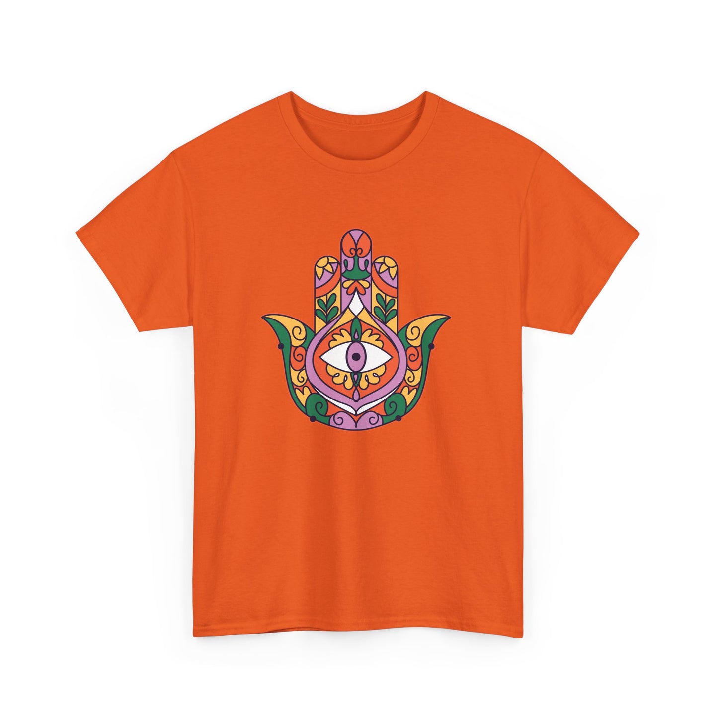 Guardian Spirit Heavy Cotton Tee - Hamsa Hand with Eye