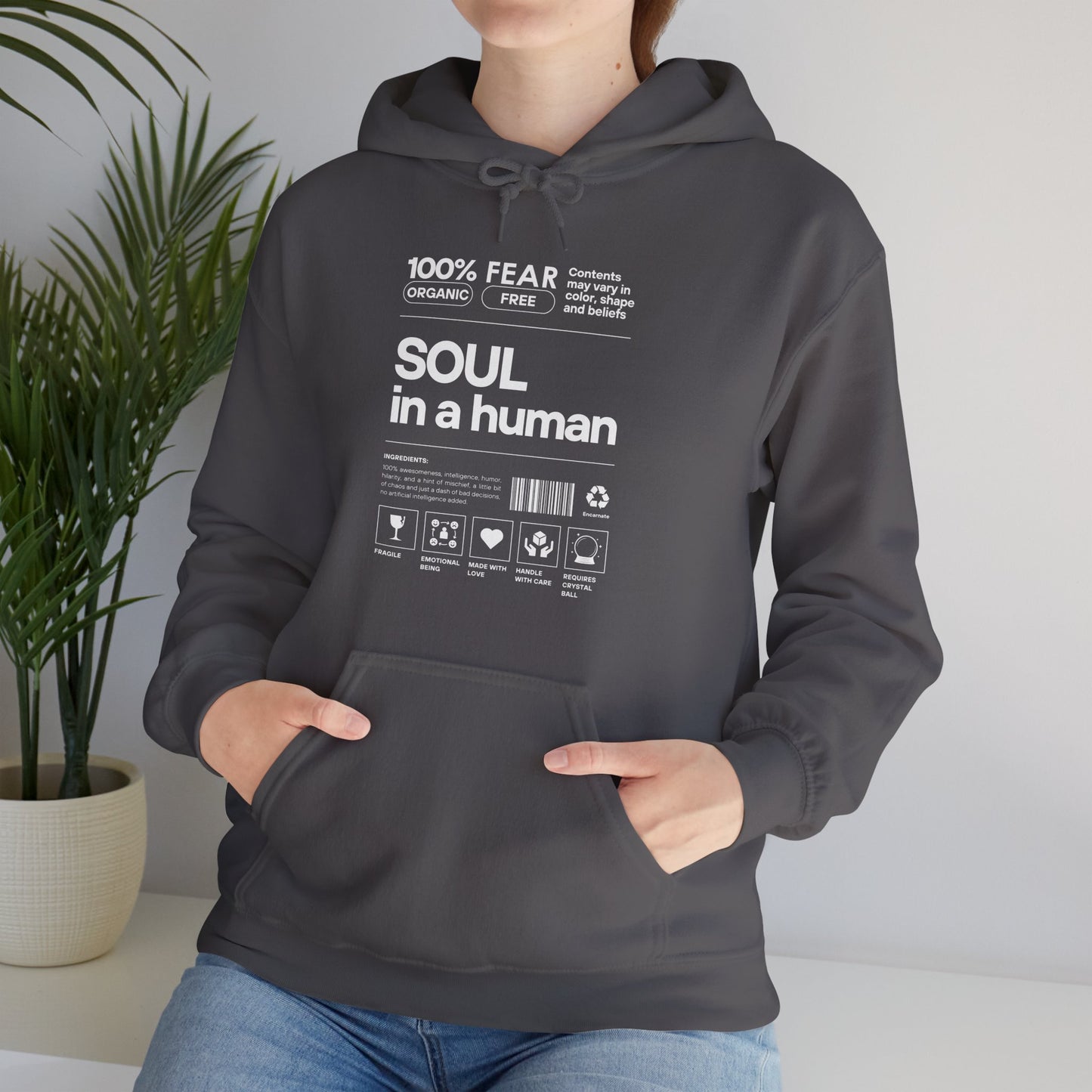 🌿Soul in a Human – Nutrition Facts Hoodie💫✨