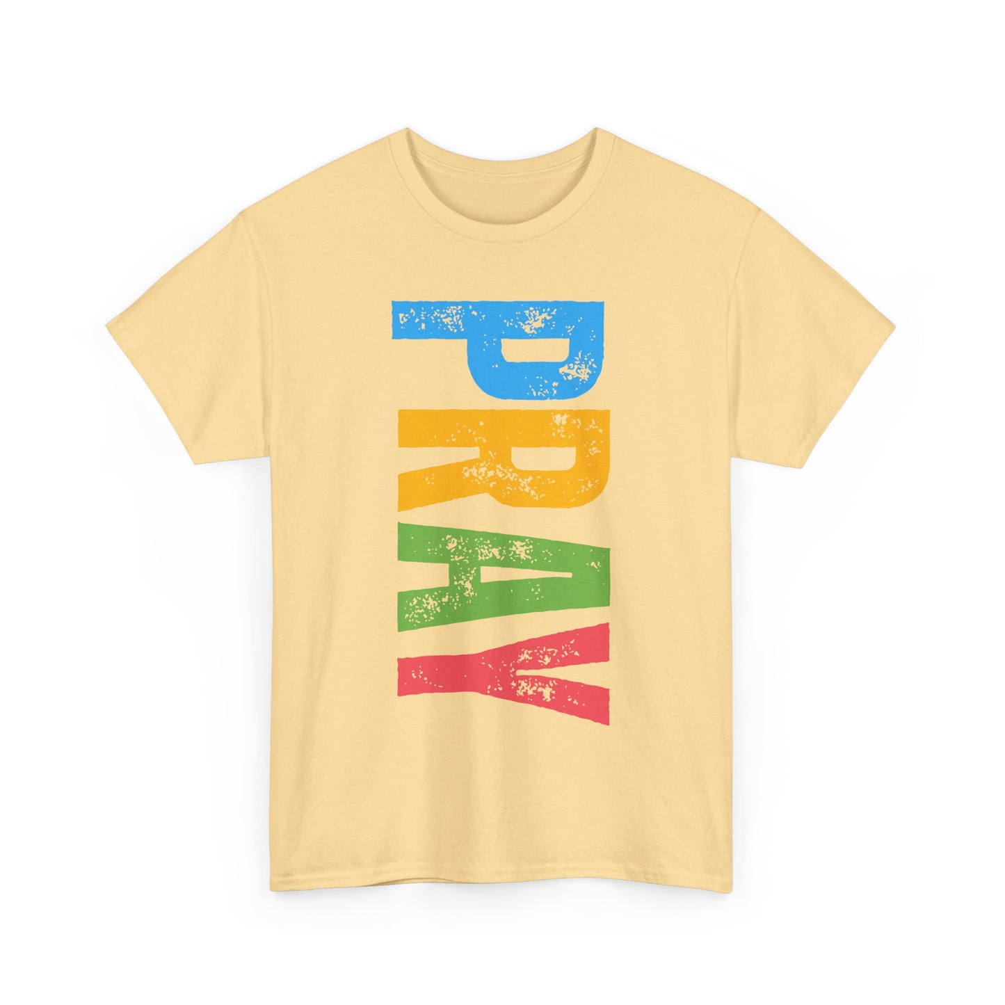"PRAY" Heavy Cotton Tee - Inspirational T-Shirt for Spiritual Growth