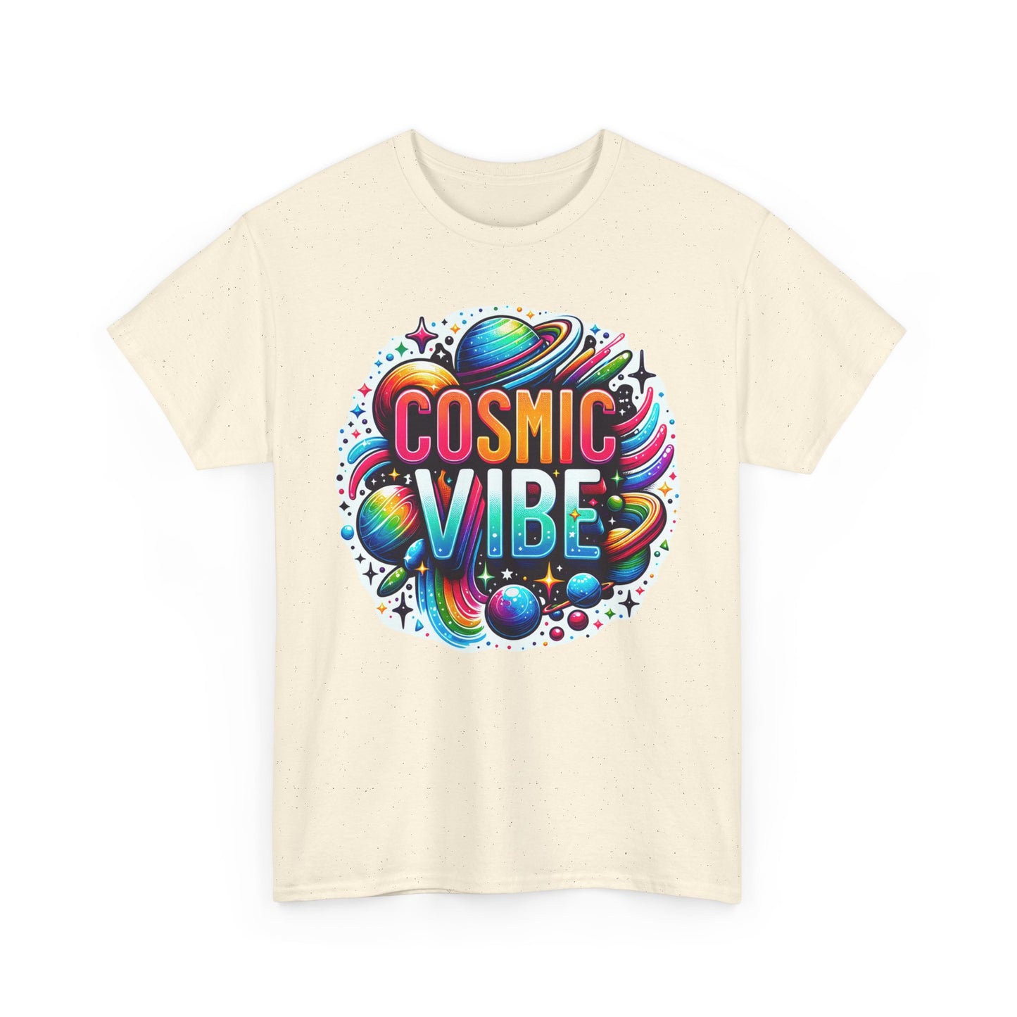 🌌Cosmic Vibes Heavy Cotton Tee - Align with the Rhythm of the Universe