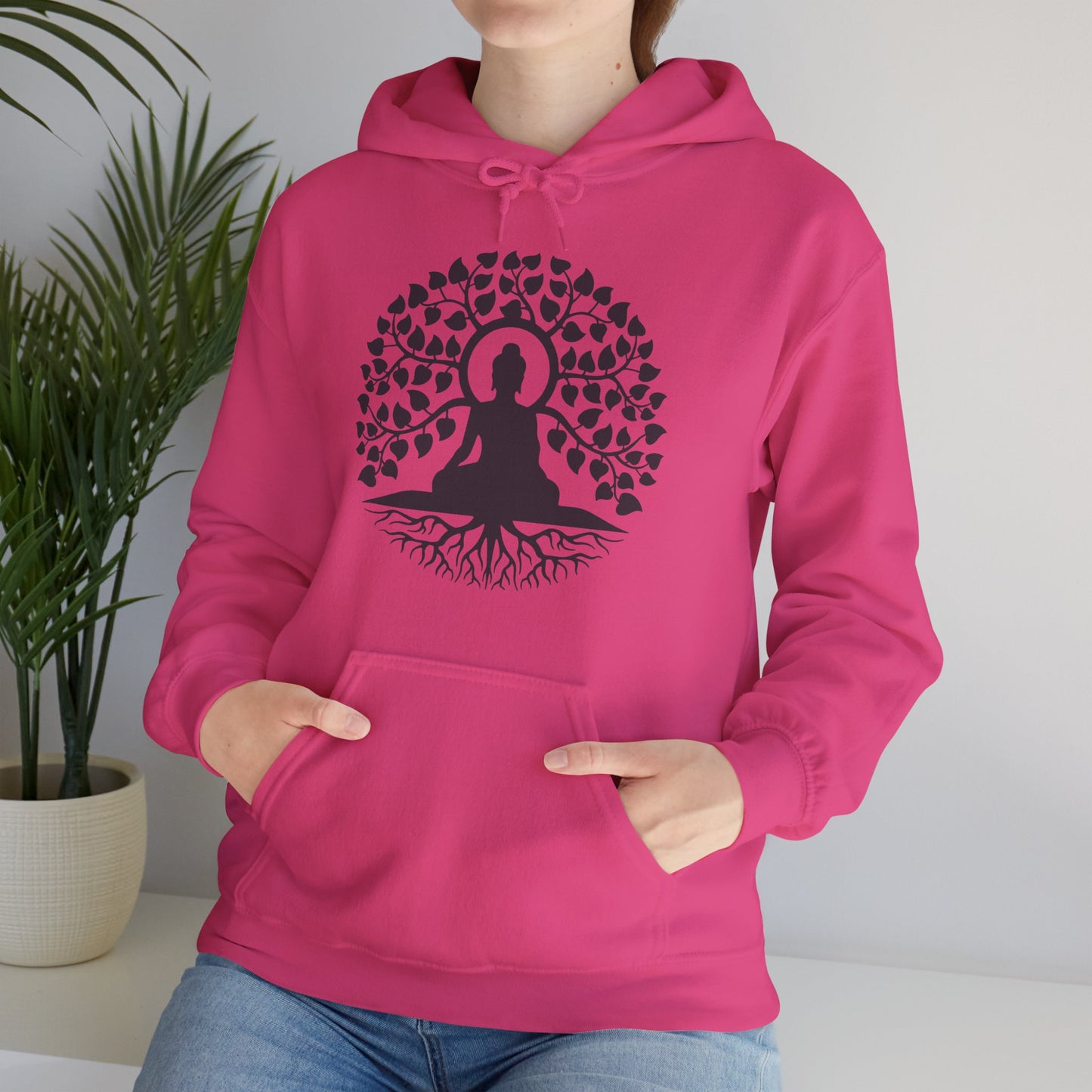 🌱Stillness Hoodie – Buddha Roots & Inner Peace🧘‍♂️🌳✨