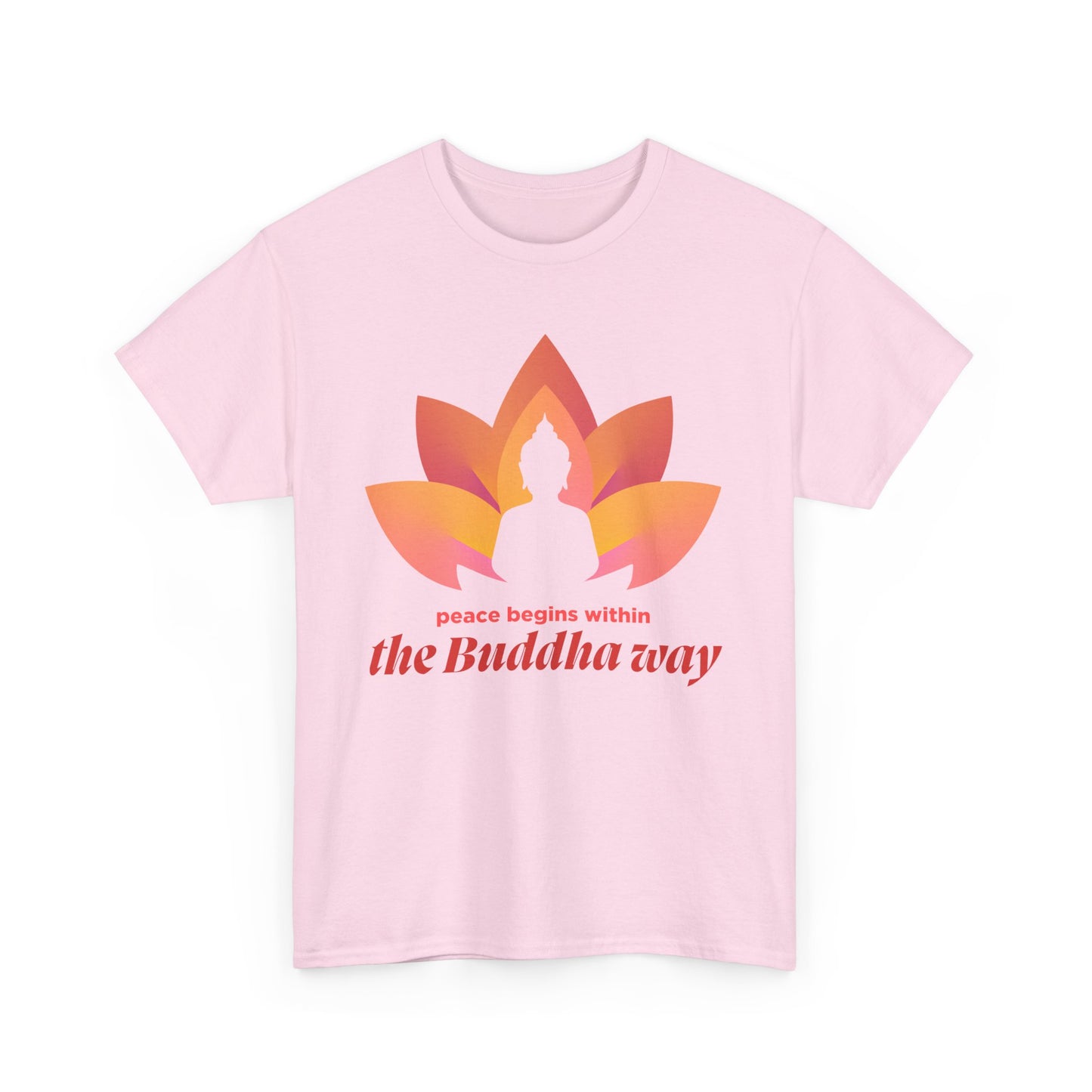Buddha Peace Within Heavy Cotton Tee - Embrace the Path of Serenity