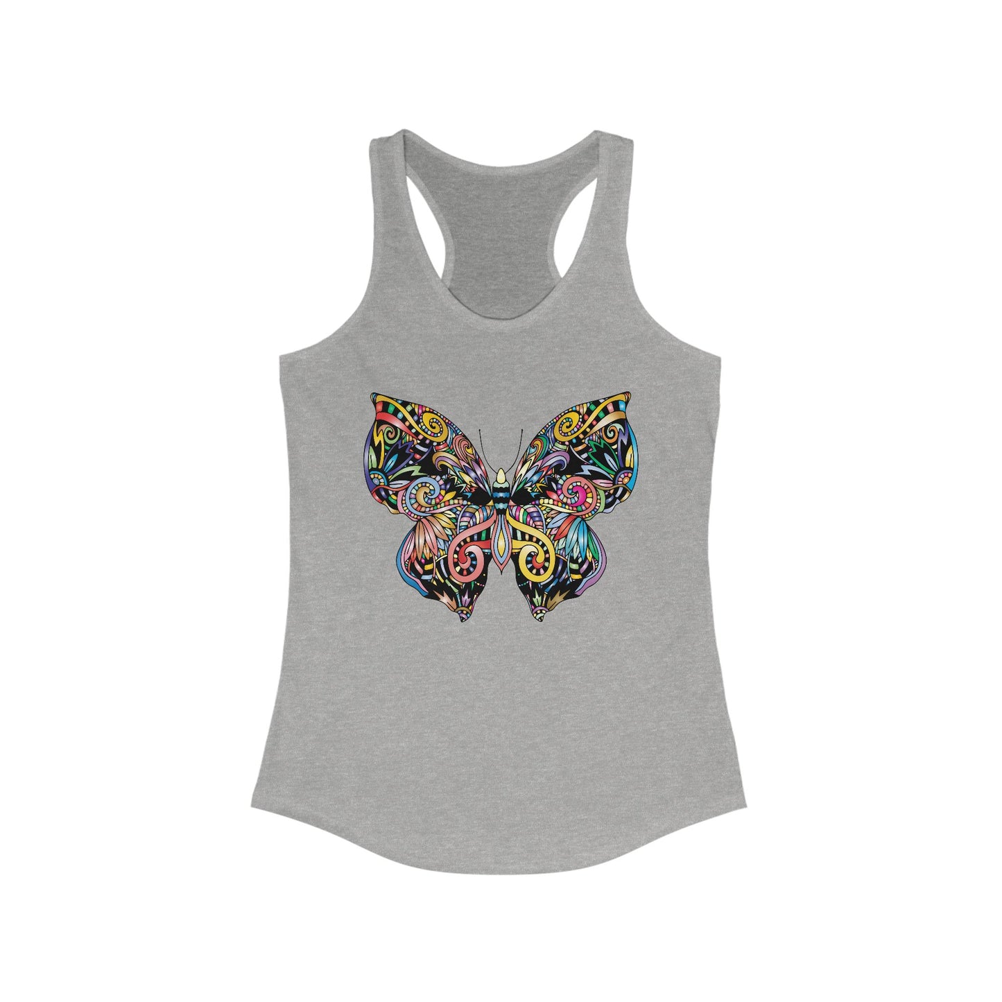 Free Spirit Racerback Tank – Vibrant Floral Butterfly Design