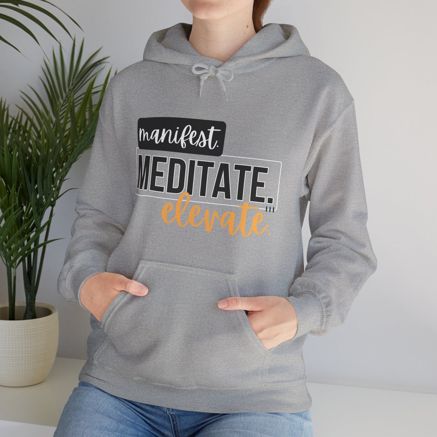 ✨Manifest. Meditate. Elevate. Hoodie – A Wearable Mantra for Mindful Living🌿