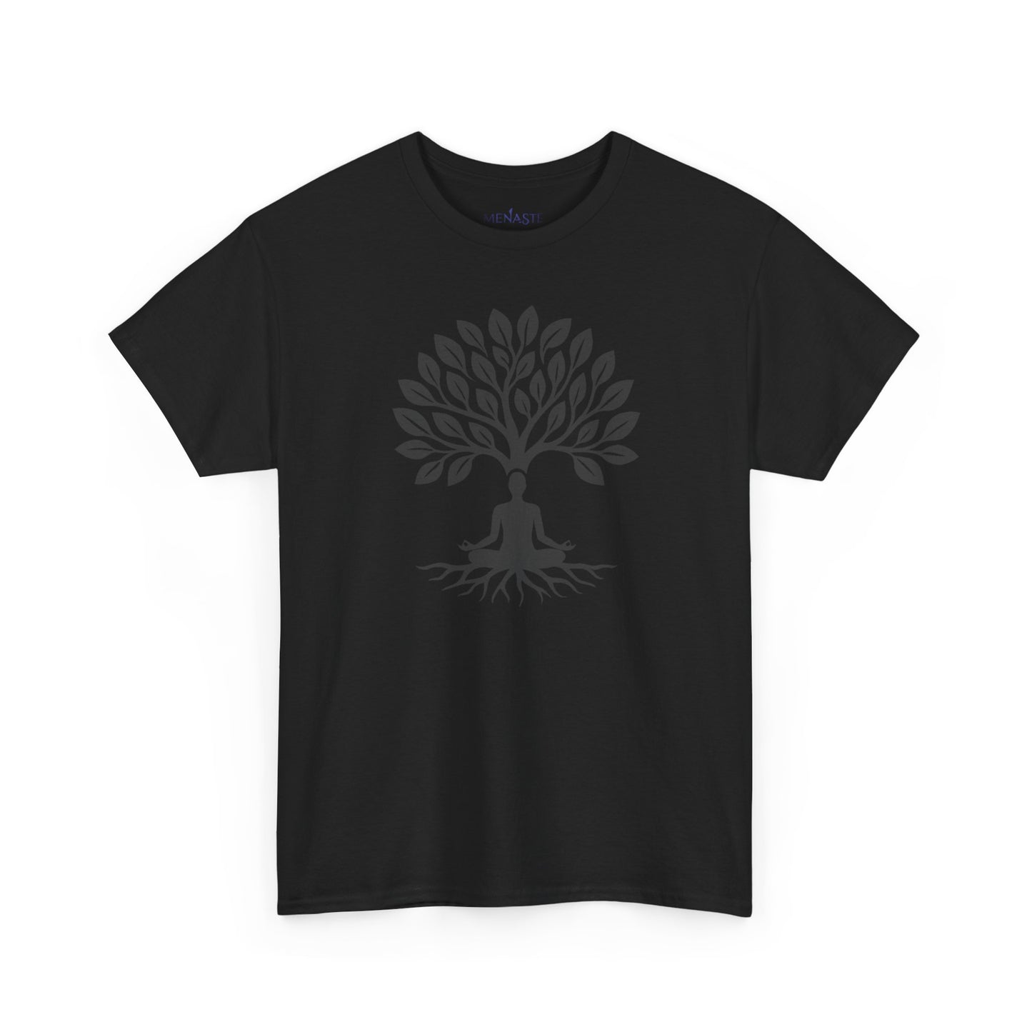 🌲🖤 ROOTED IN STILLNESS — Menaste™ Meditation Tee